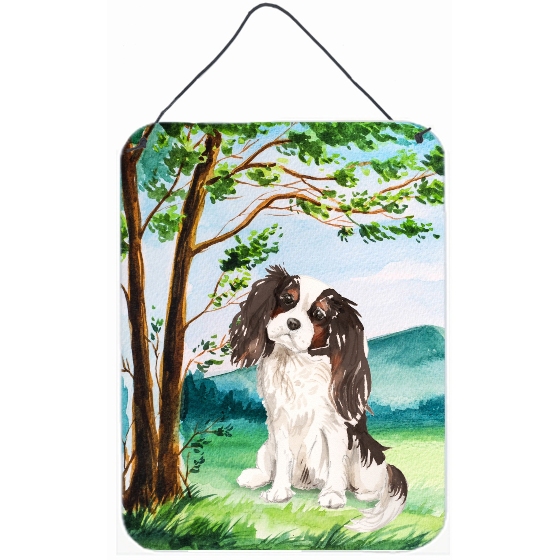 &quotCaroline's Treasures Under the Tree Tricolor Cavalier Spaniel Door Hanging Prints wall-decor, Multicolor"