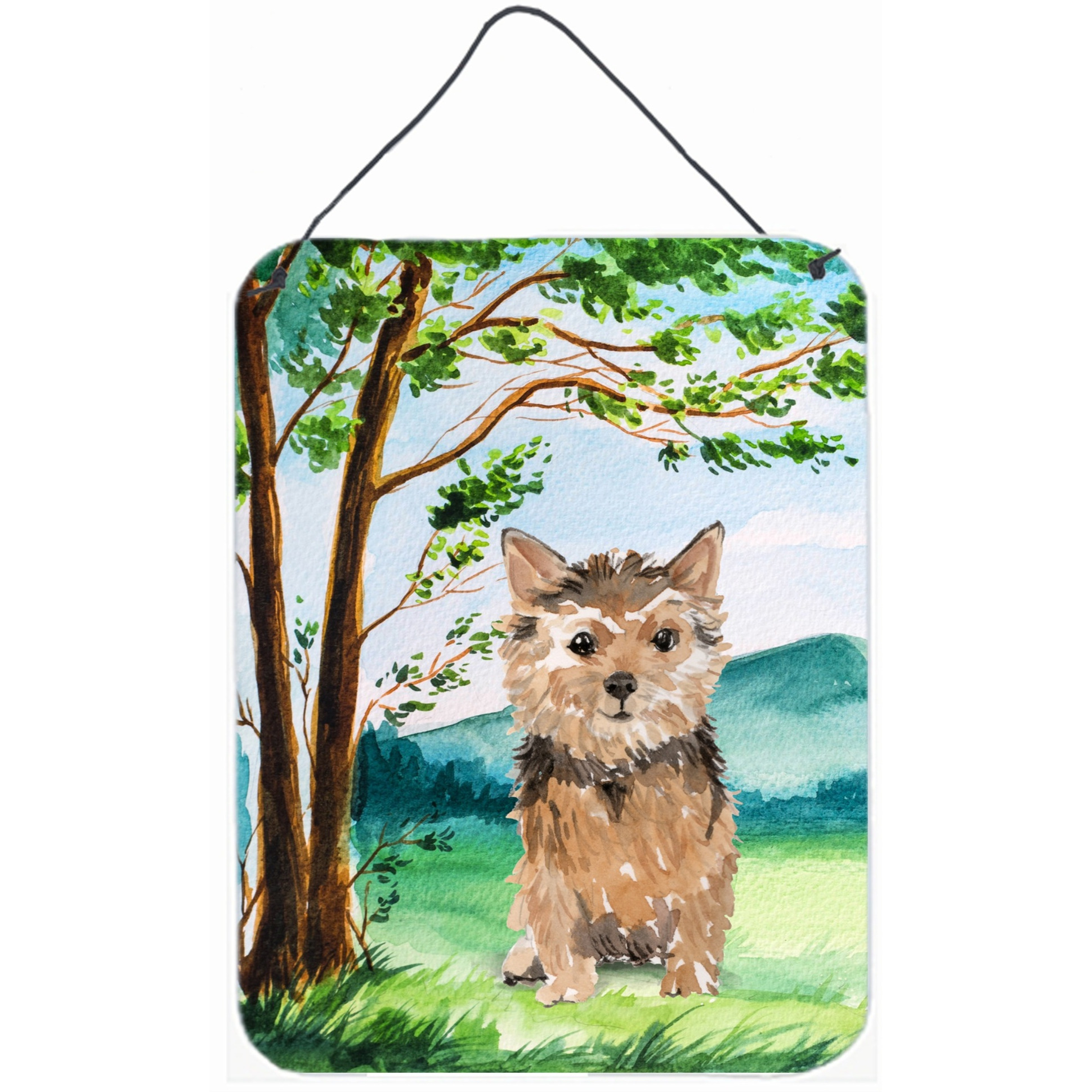 &quotCaroline's Treasures Under the Tree Norwich Terrier Door Hanging Prints wall-decor, Multicolor"