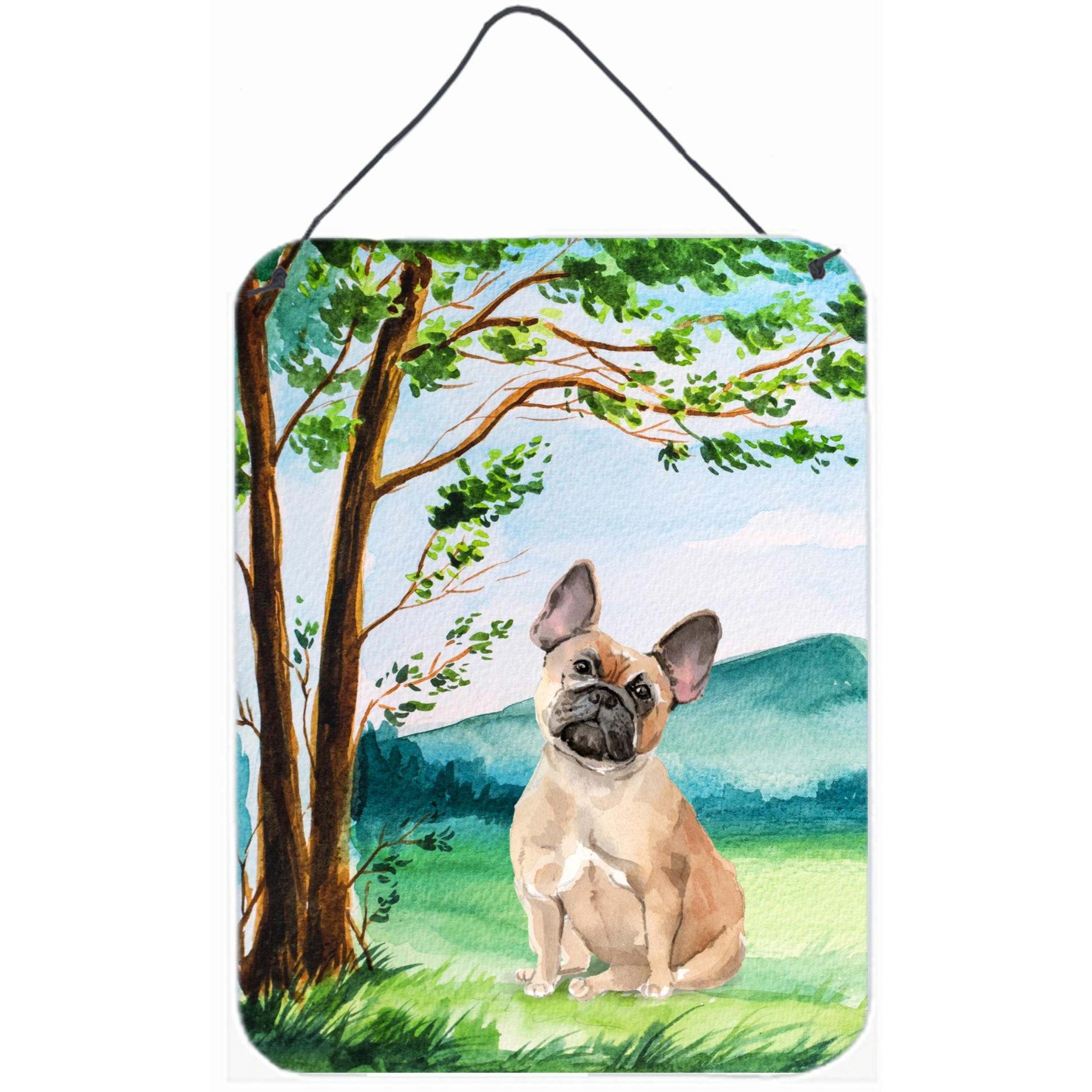 &quotCaroline's Treasures Under the Tree Fawn French Bulldog Door Hanging Prints wall-decor, Multicolor"