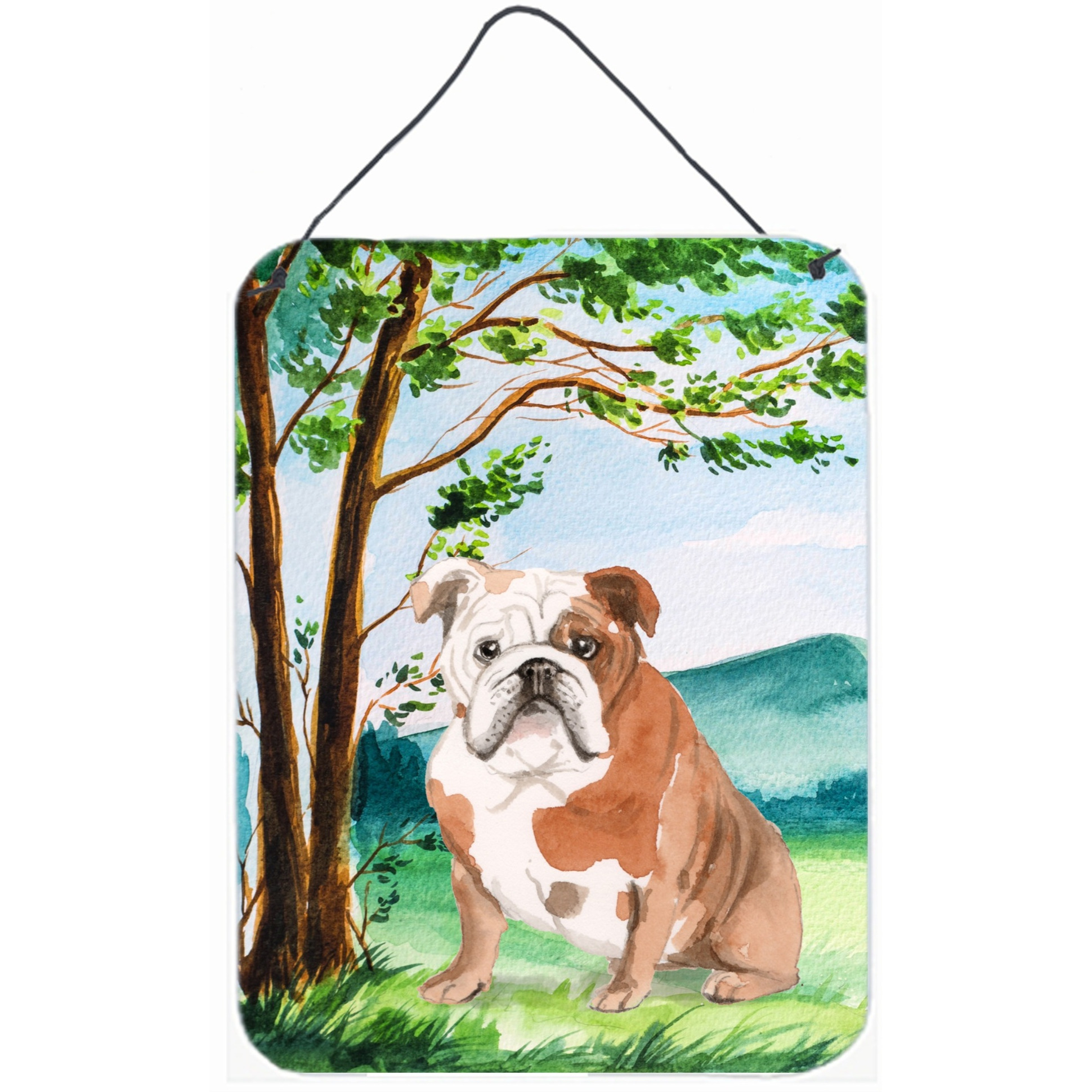 &quotCaroline's Treasures Under the Tree English Bulldog Door Hanging Prints wall-decor, Multicolor"