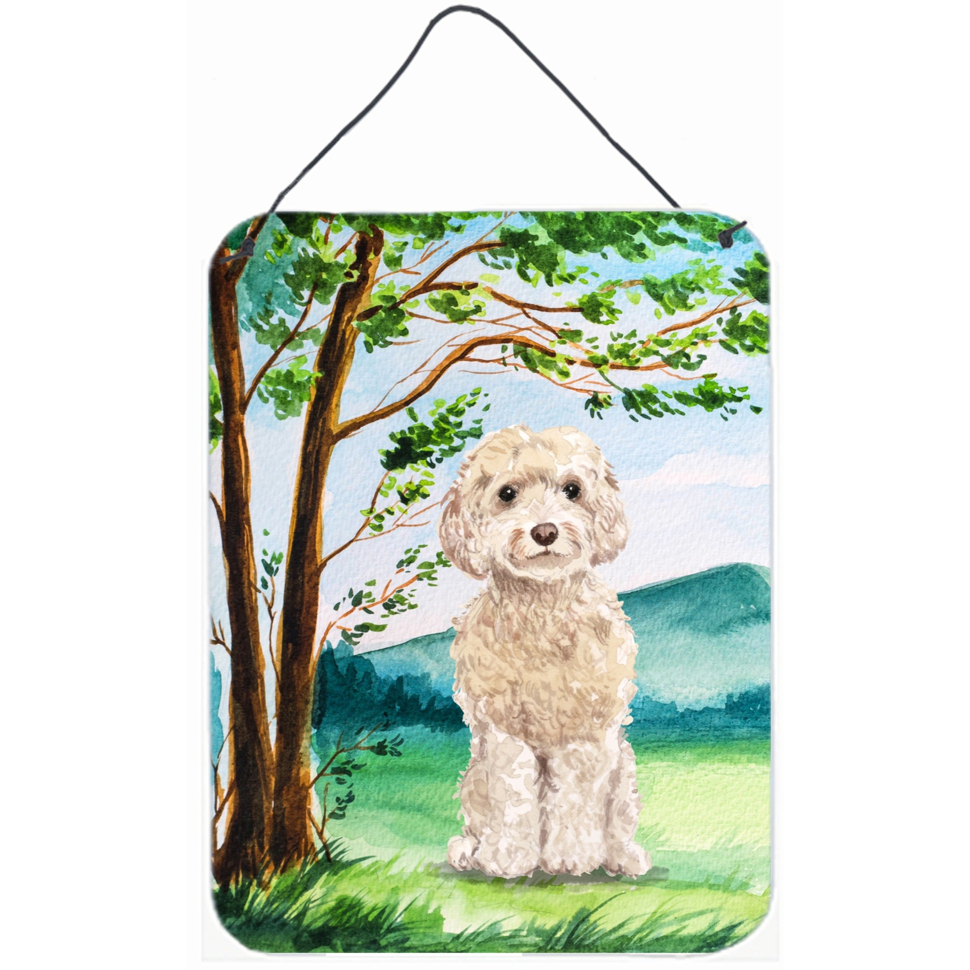 &quotCaroline's Treasures Under the Tree Goldendoodle Door Hanging Prints wall-decor, Multicolor"