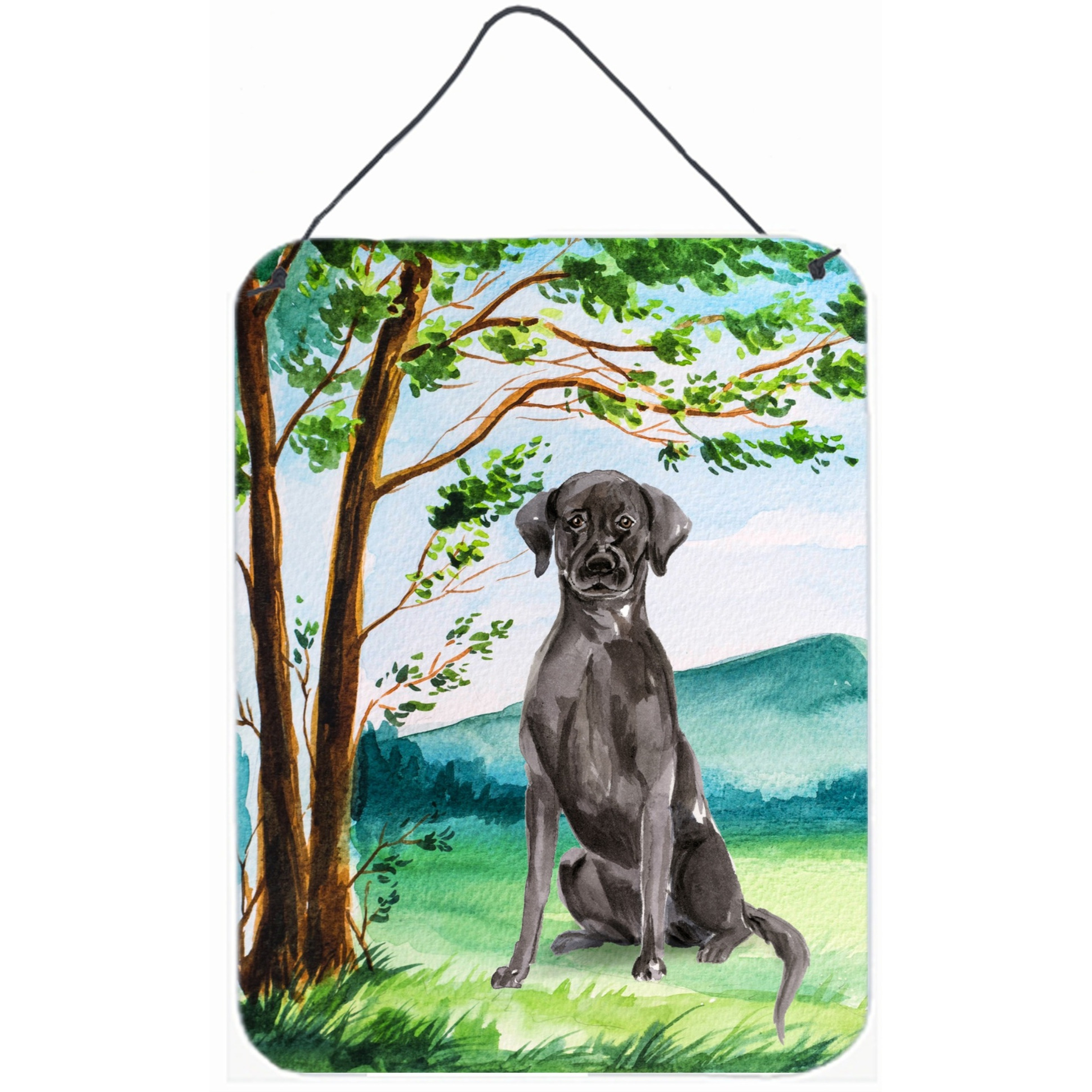 &quotCaroline's Treasures Under the Tree Black Labrador Door Hanging Prints wall-decor, Multicolor"