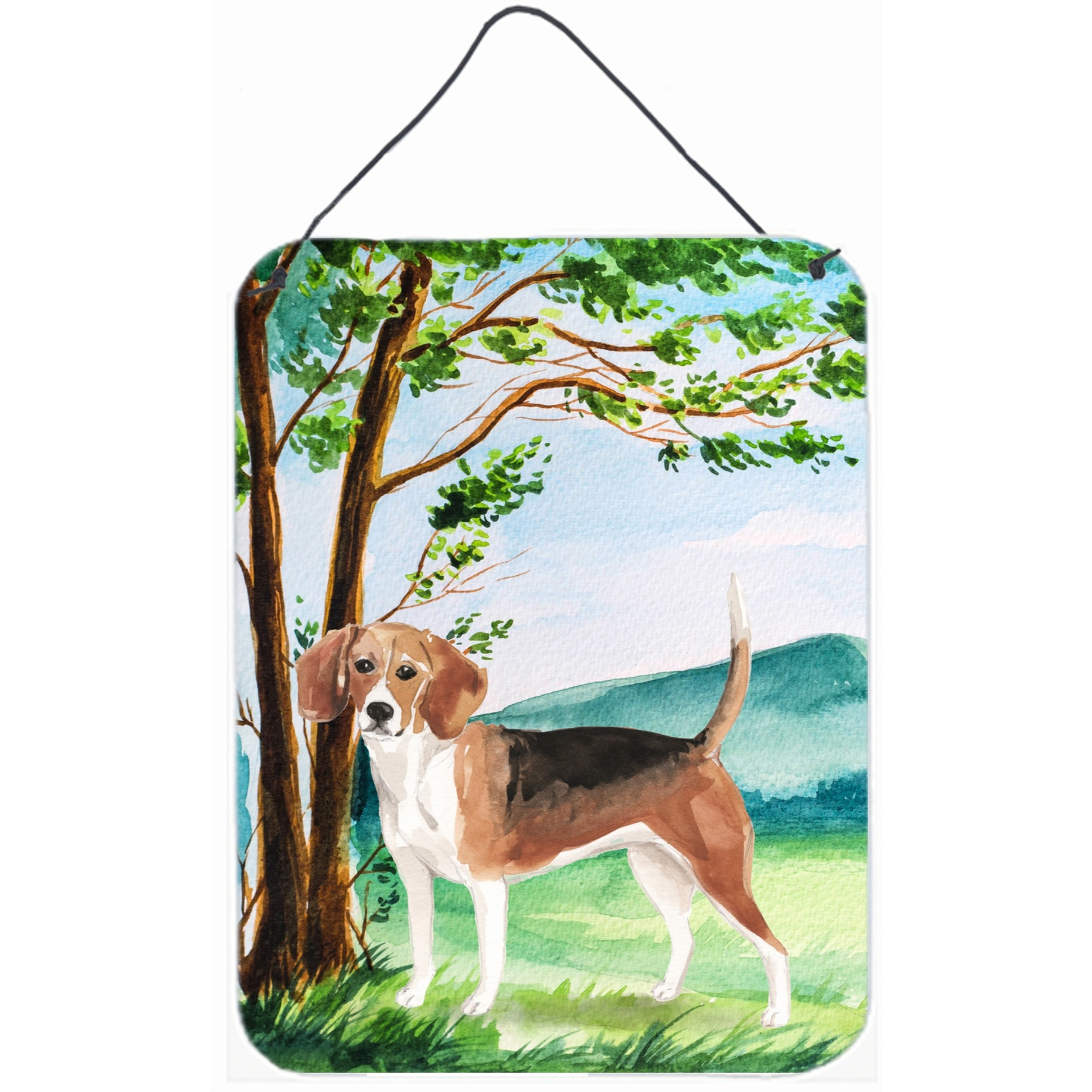 &quotCaroline's Treasures Under the Tree Beagle Door Hanging Prints wall-decor, Multicolor"