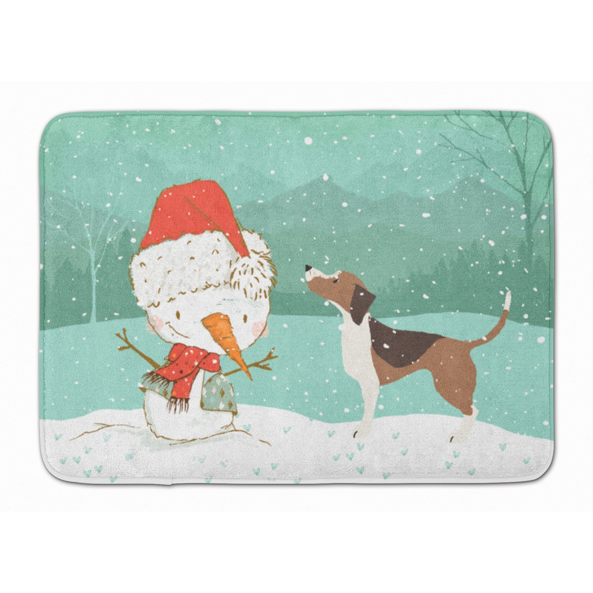&quotCaroline's Treasures Beagle Snowman Christmas Machine Washable Memory Foam Mat, Multicolor"