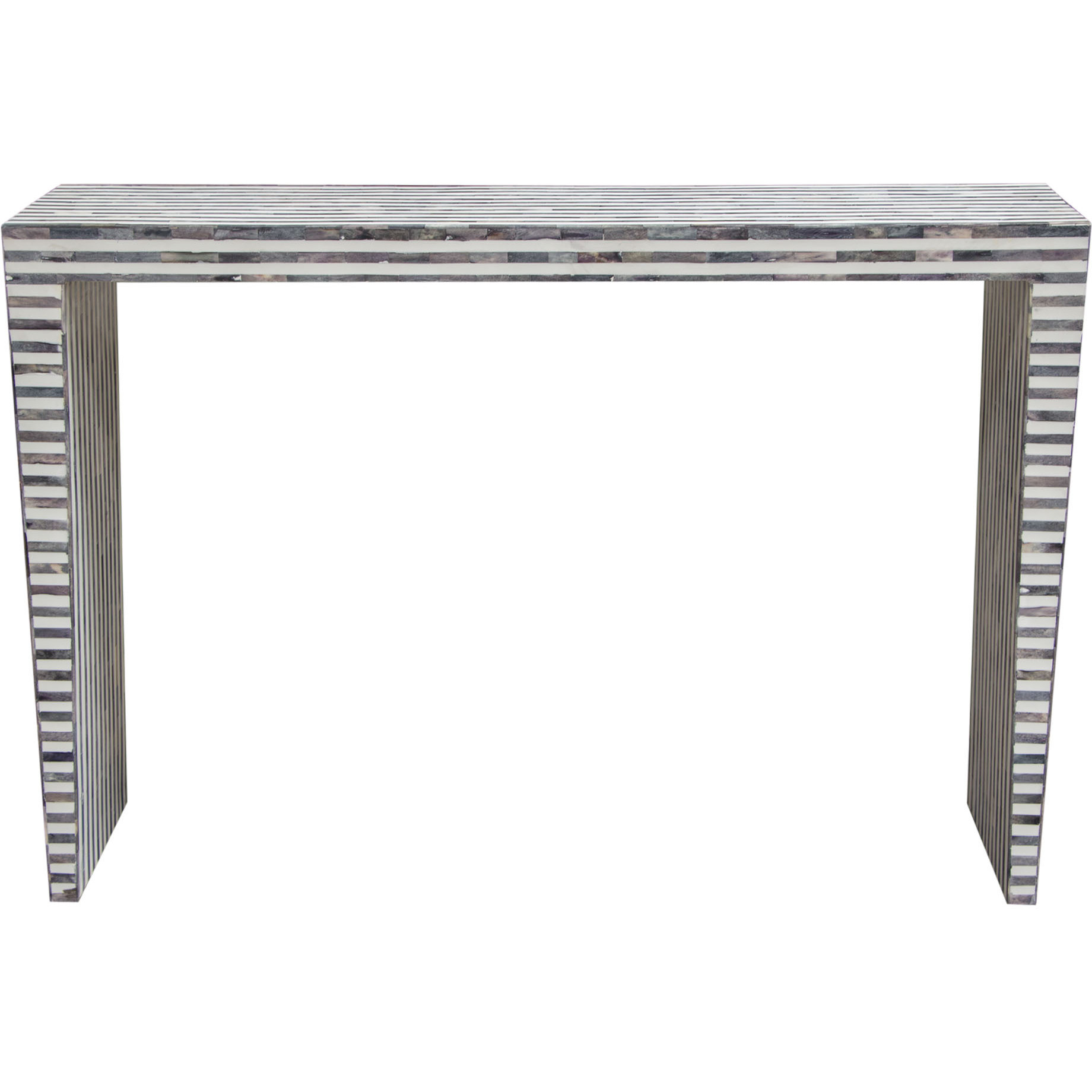 Mosaic Console Table w/ Bone Linlay in Linear Pattern by Diamond Sofa