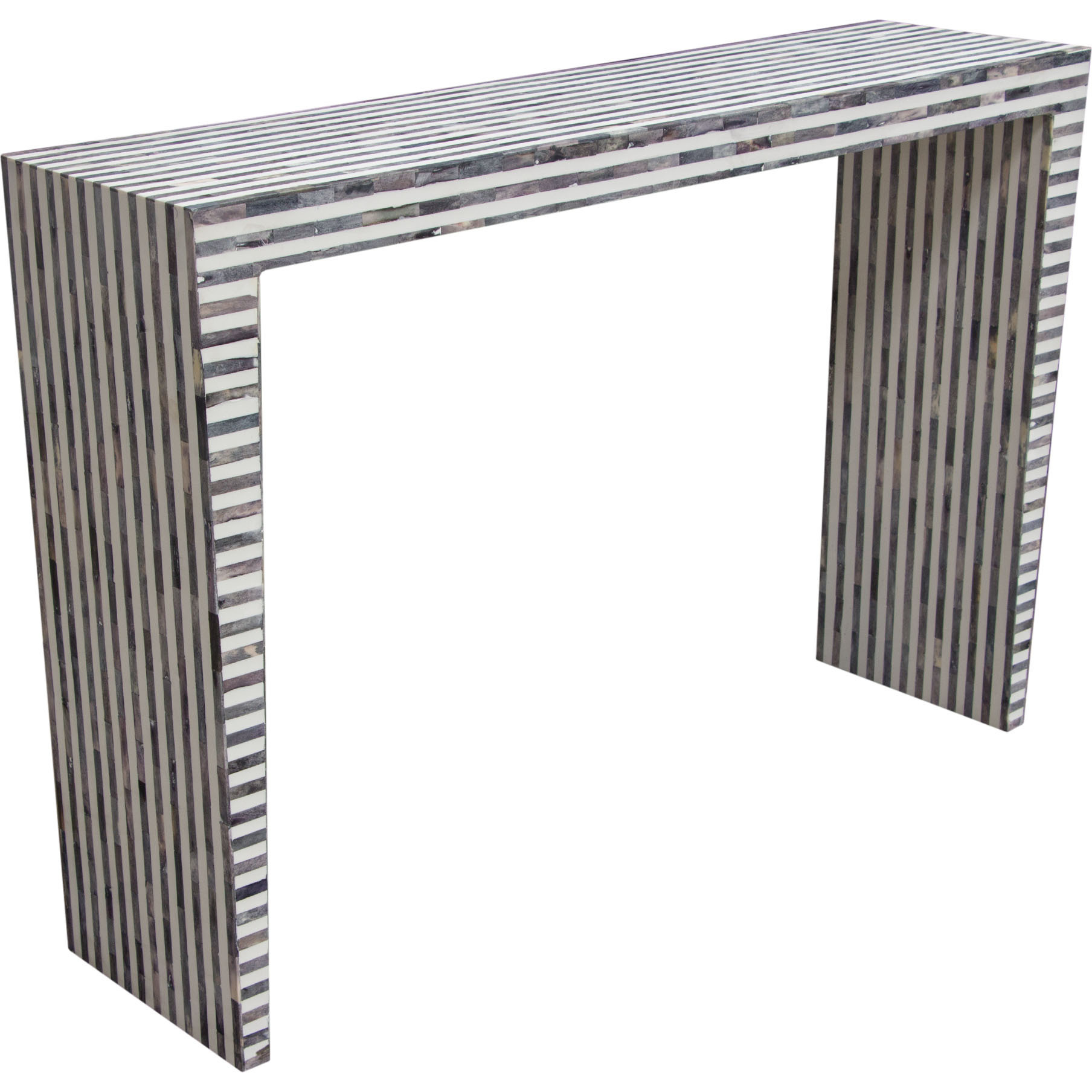Mosaic Console Table w/ Bone Linlay in Linear Pattern by Diamond Sofa