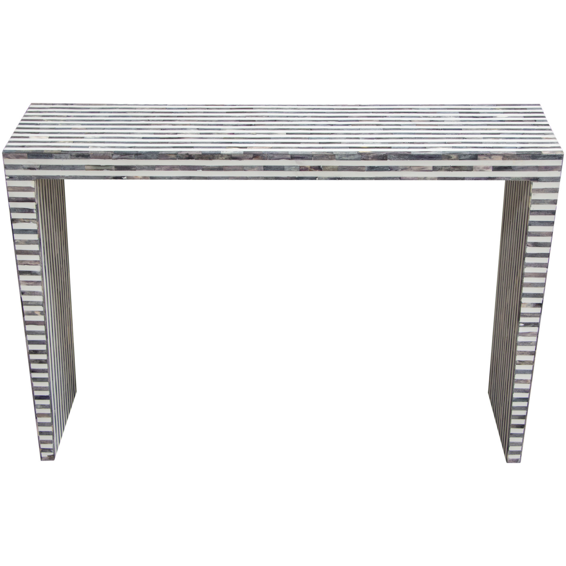 Mosaic Console Table w/ Bone Linlay in Linear Pattern by Diamond Sofa