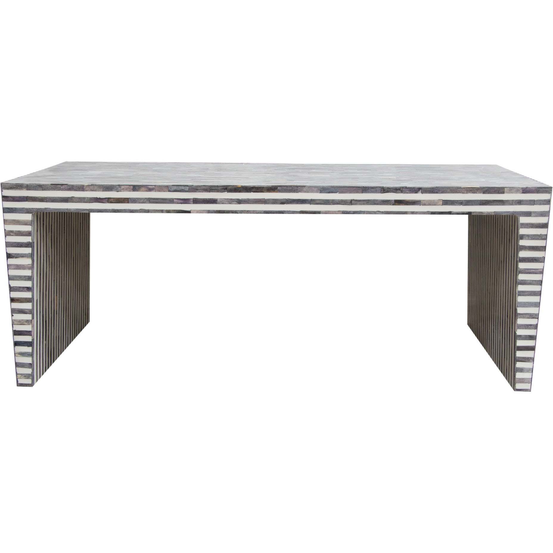 Mosaic Cocktail Table w/ Bone Linlay in Linear Pattern by Diamond Sofa