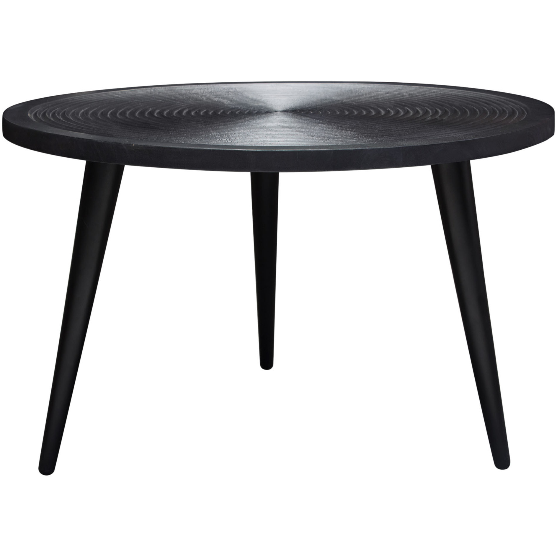 Vortex Round Cocktail Table in Solid Mango Wood Top in Black Finish & Iron Legs by Diamond Sofa
