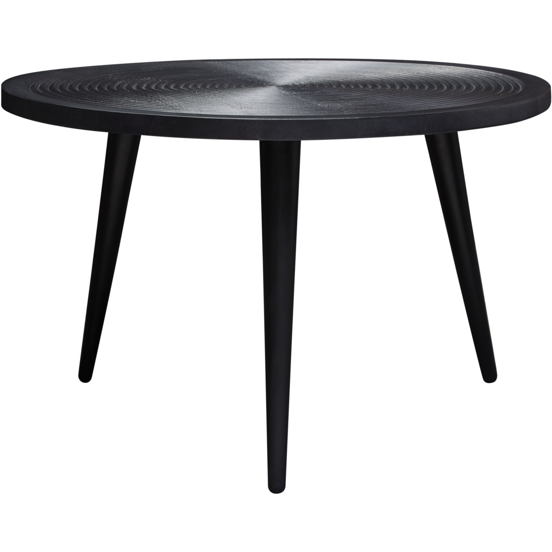 Vortex Round Cocktail Table in Solid Mango Wood Top in Black Finish & Iron Legs by Diamond Sofa