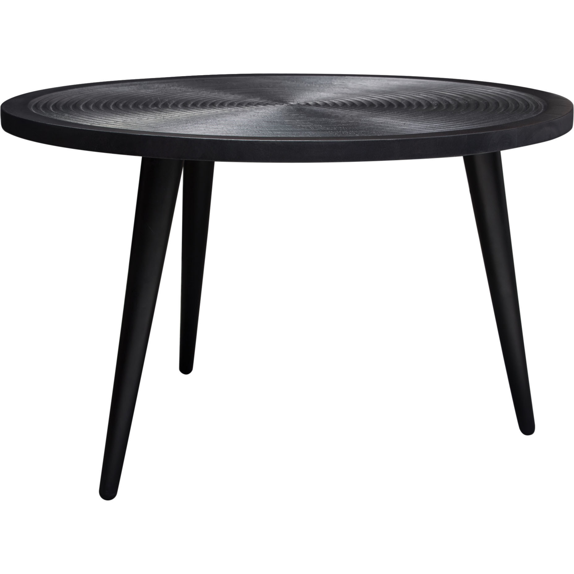 Vortex Round Cocktail Table in Solid Mango Wood Top in Black Finish & Iron Legs by Diamond Sofa