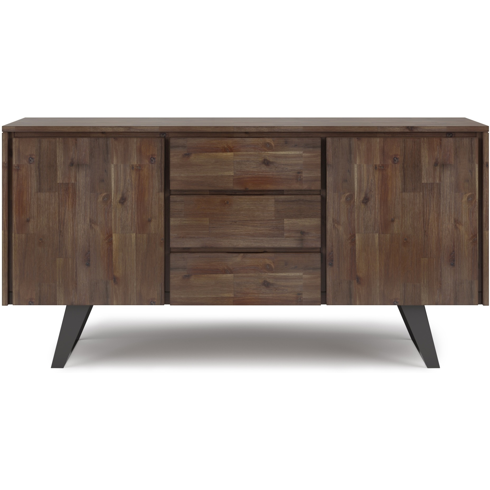 Lowry SOLID ACACIA WOOD & Metal 60 in WRectangle Sideboard Buffet