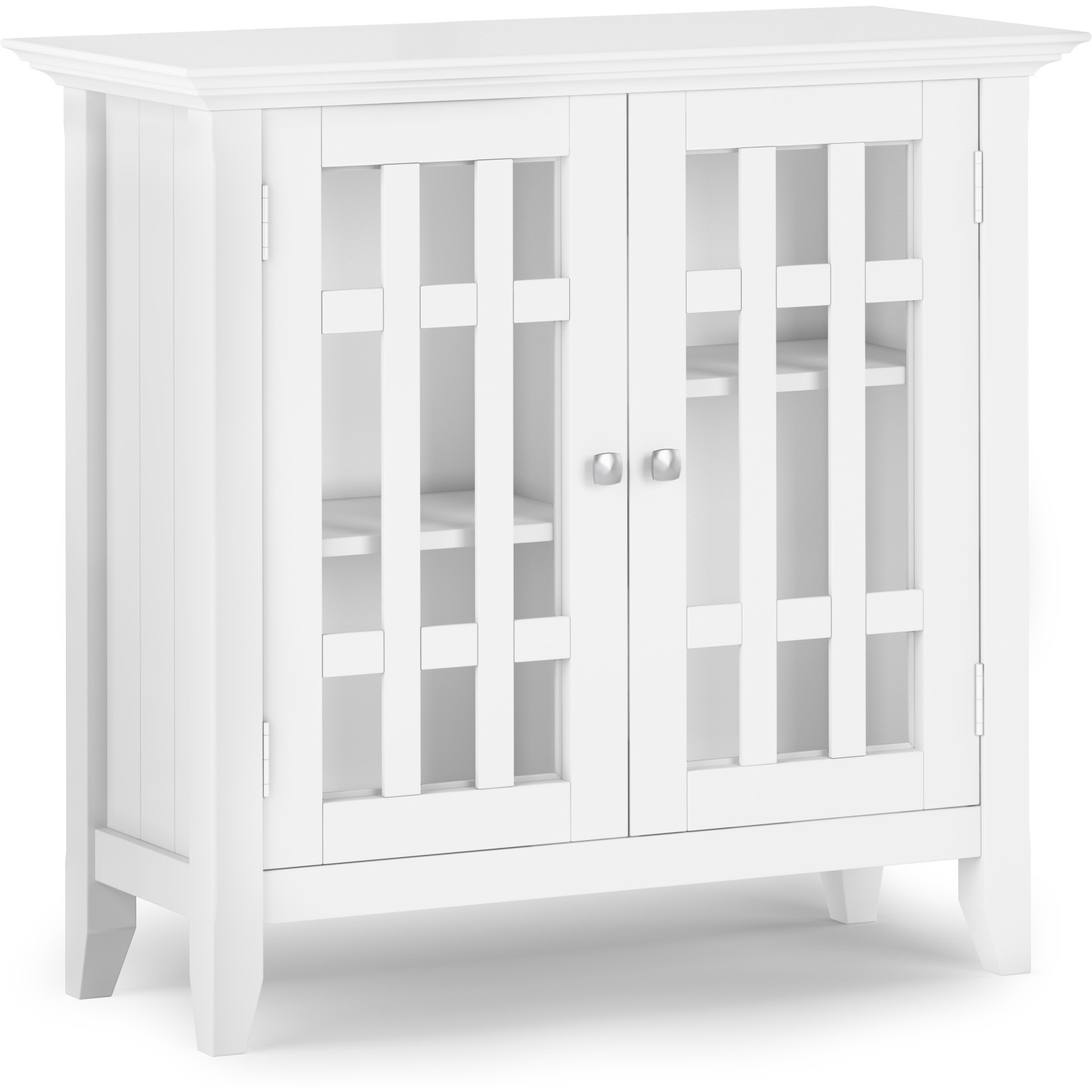 Bedford SOLID WOOD 32 inch Wide Transitional Low Storage Media Cabinet in White