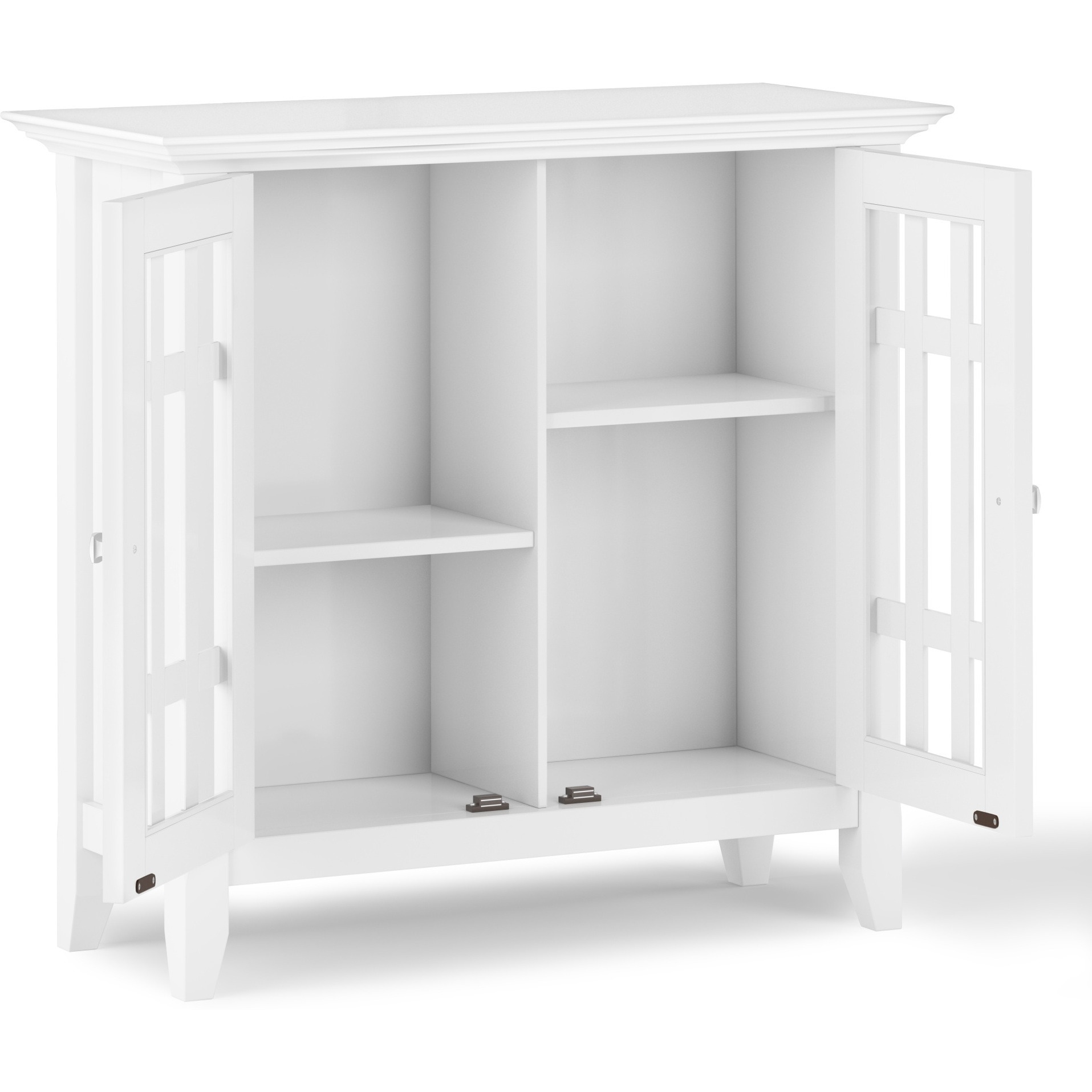 Bedford SOLID WOOD 32 inch Wide Transitional Low Storage Media Cabinet in White
