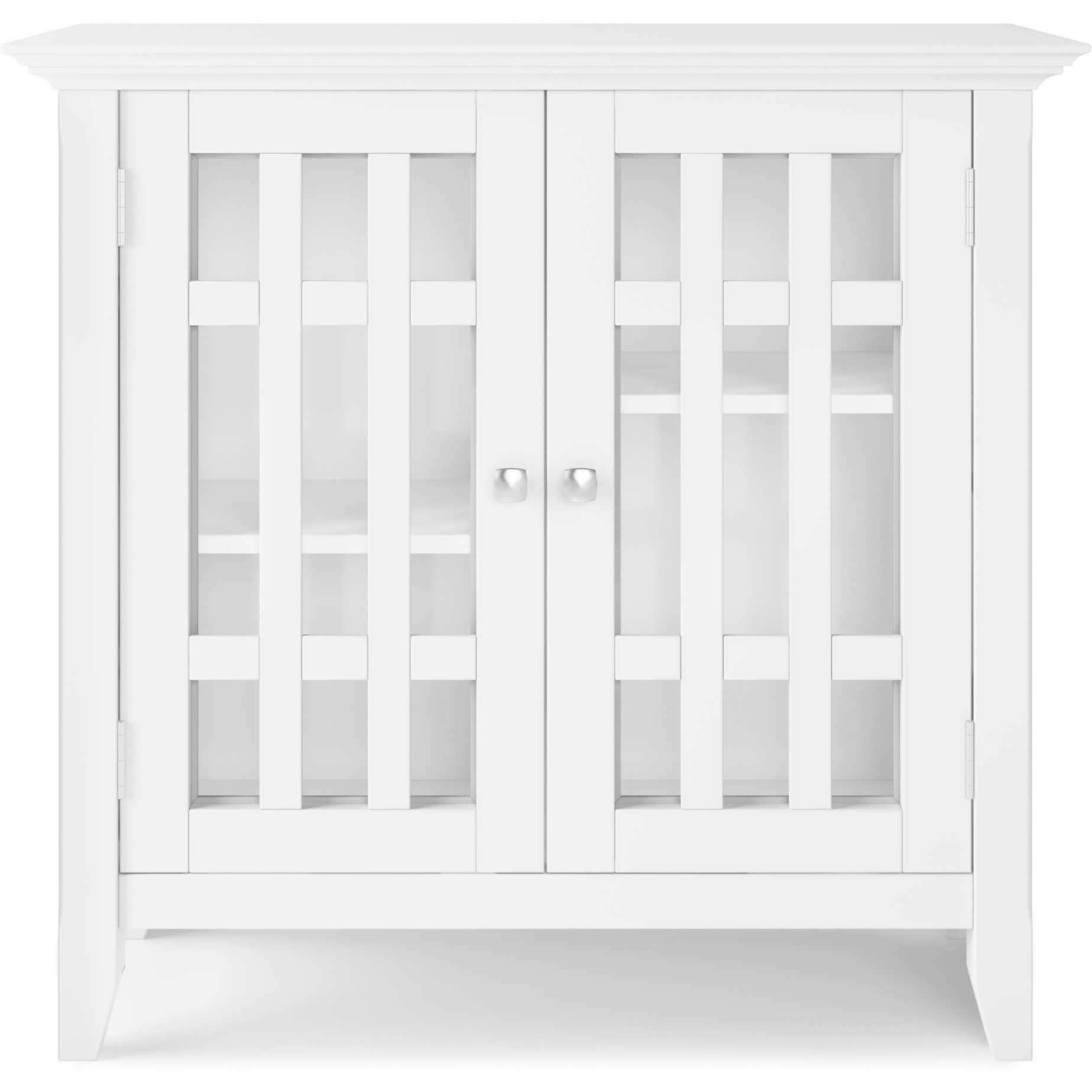 Bedford SOLID WOOD 32 inch Wide Transitional Low Storage Media Cabinet in White
