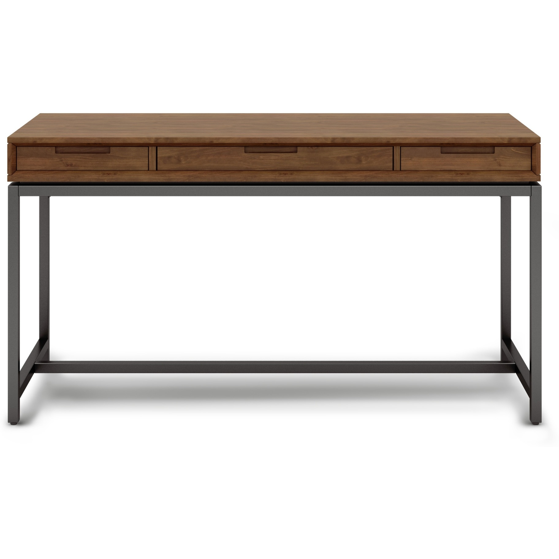 Banting SOLID HARDWOOD Industrial 60 inch Wide Desk in Medium Saddle Brown