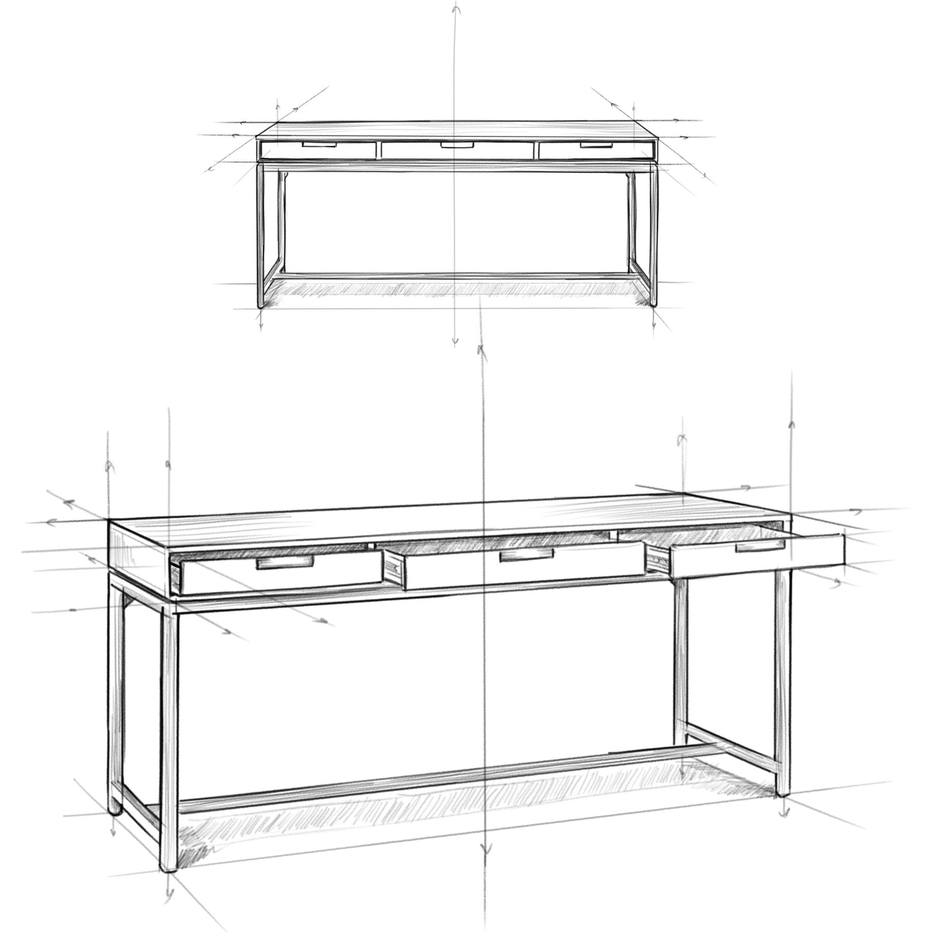 Banting SOLID HARDWOOD Industrial 72 inch Wide Wide Desk in Distressed Grey