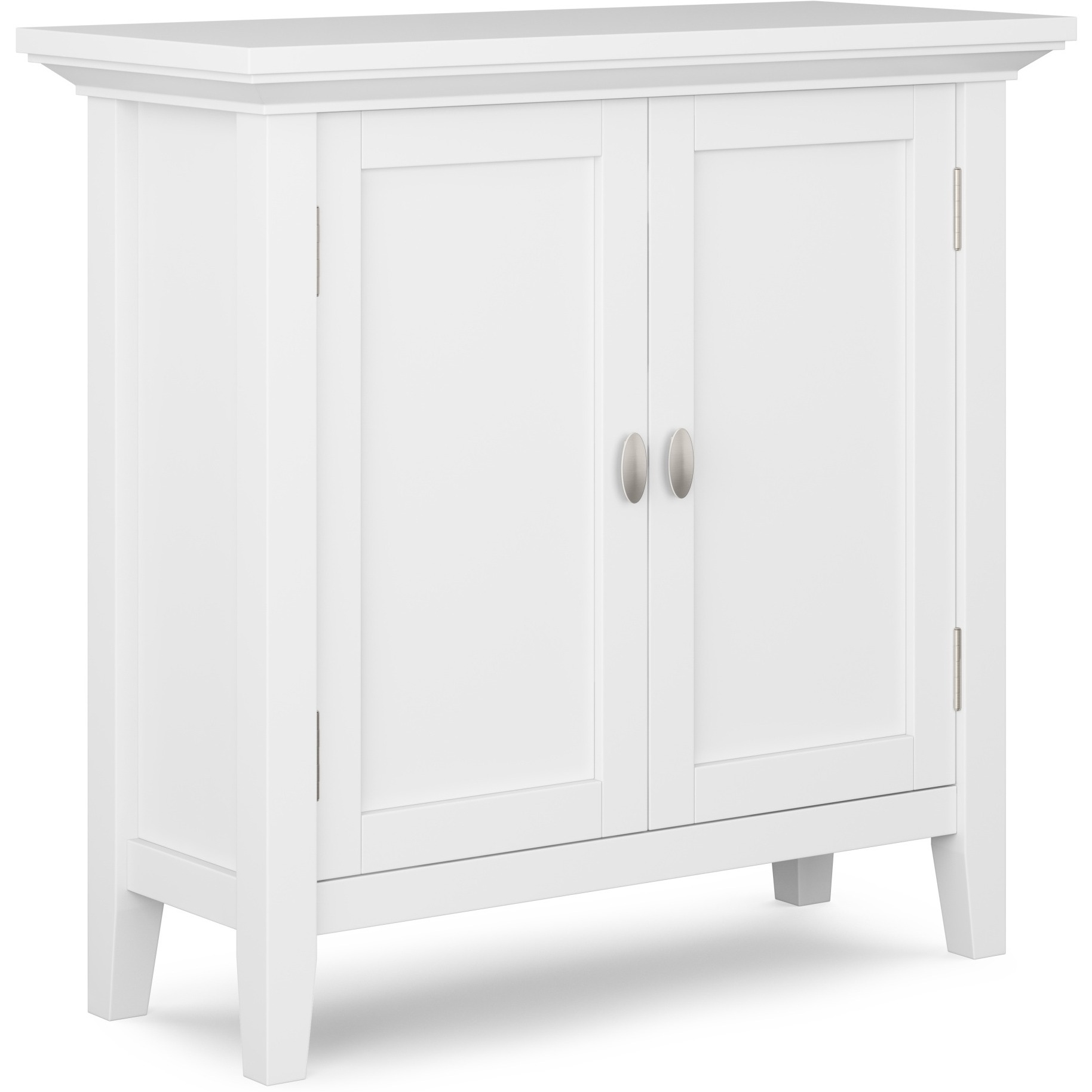 Redmond SOLID WOOD 32 inch Wide Transitional Low Storage Cabinet in White