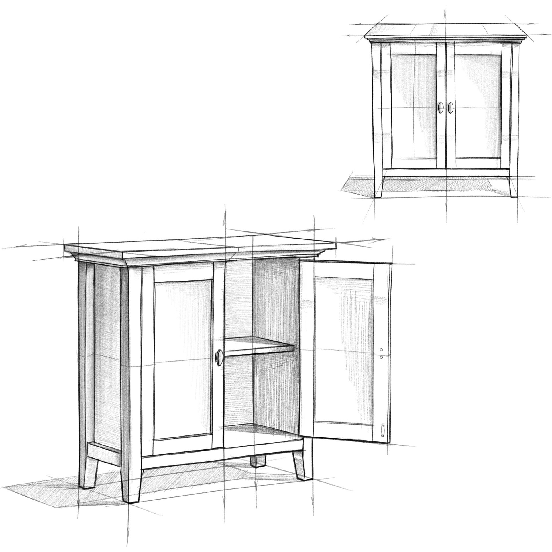 Redmond SOLID WOOD 32 inch Wide Transitional Low Storage Cabinet in White