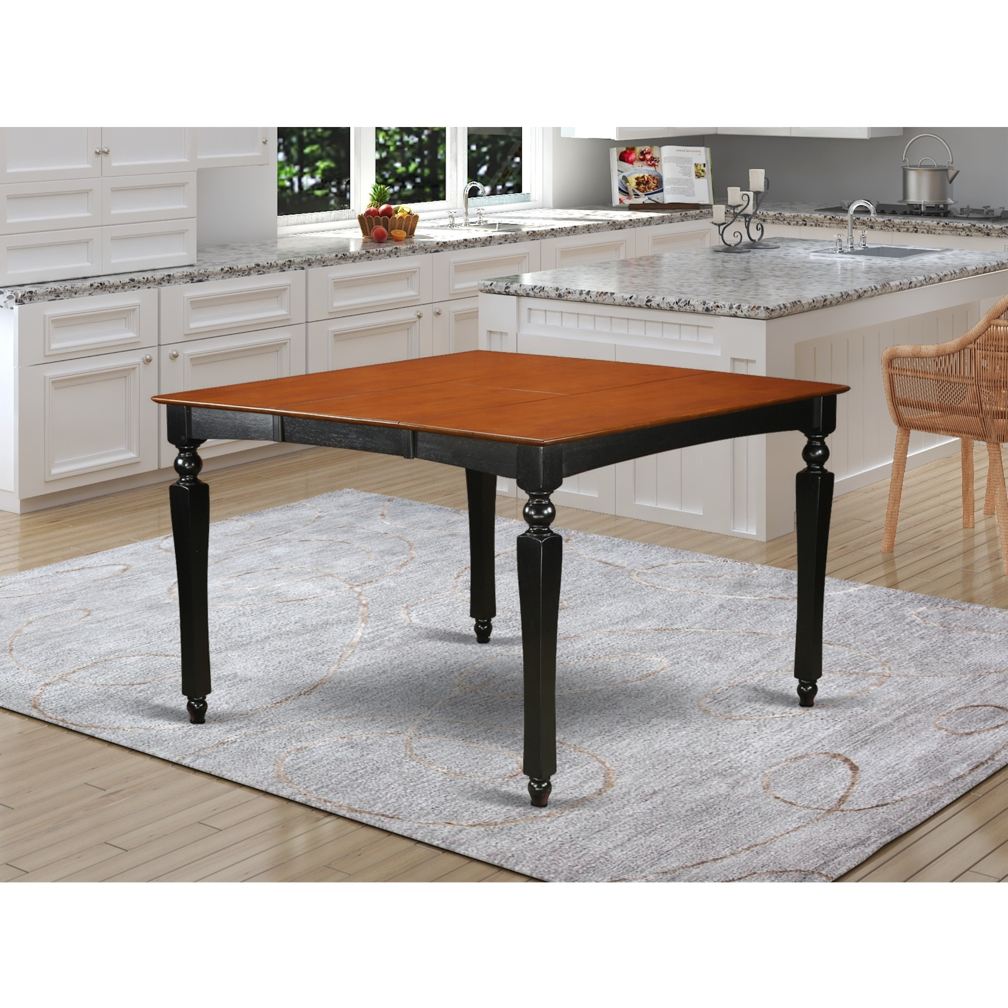 CHT-BLK-T Chelsea Gathering 54" square counter height dining table with 18" butterfly leaf in Black Finish (Only Tabletop Available)