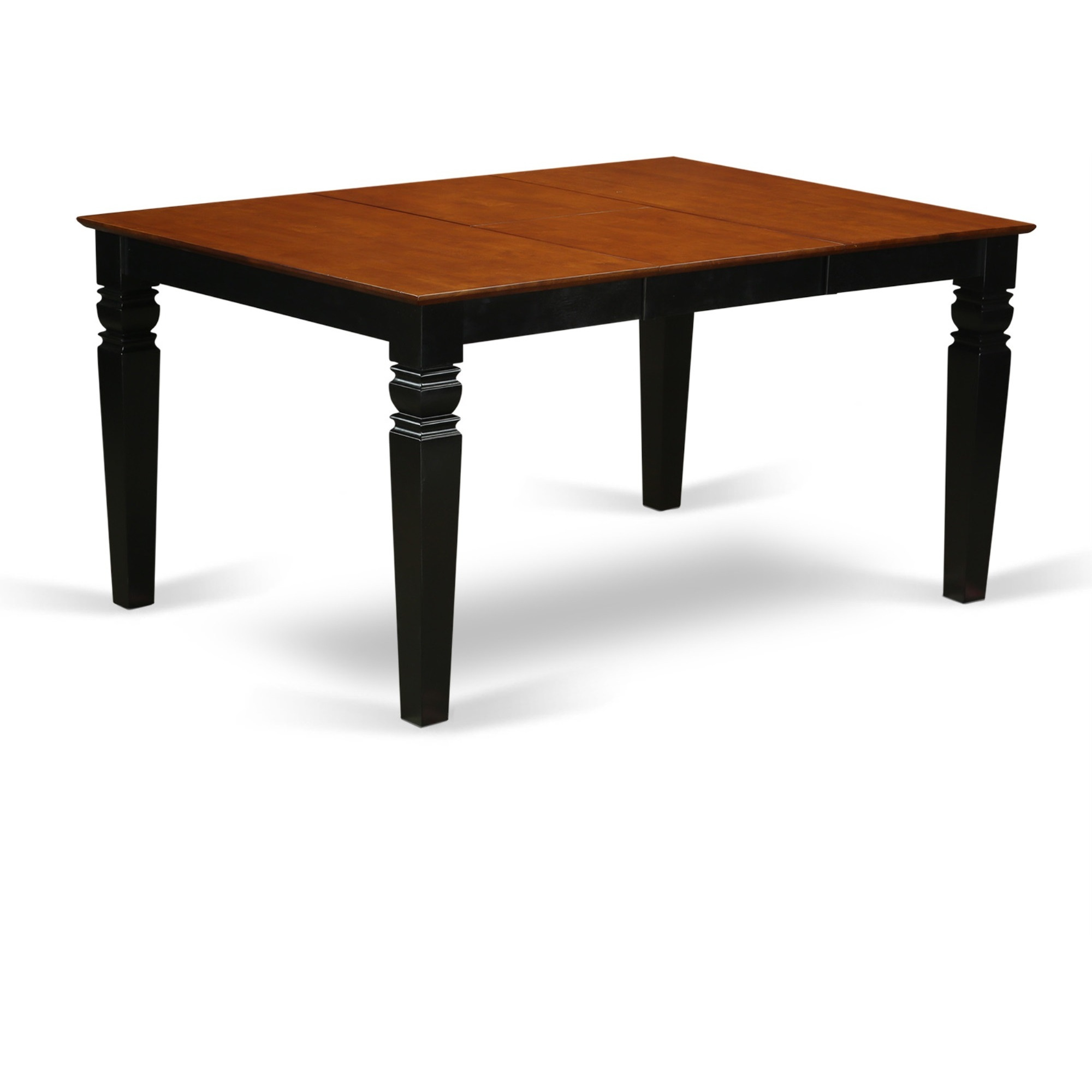 WET-BCH-T Weston Rectangular Dining Table with 18 in butterfly Leaf in Black and Cherry (Only Tabletop Available)