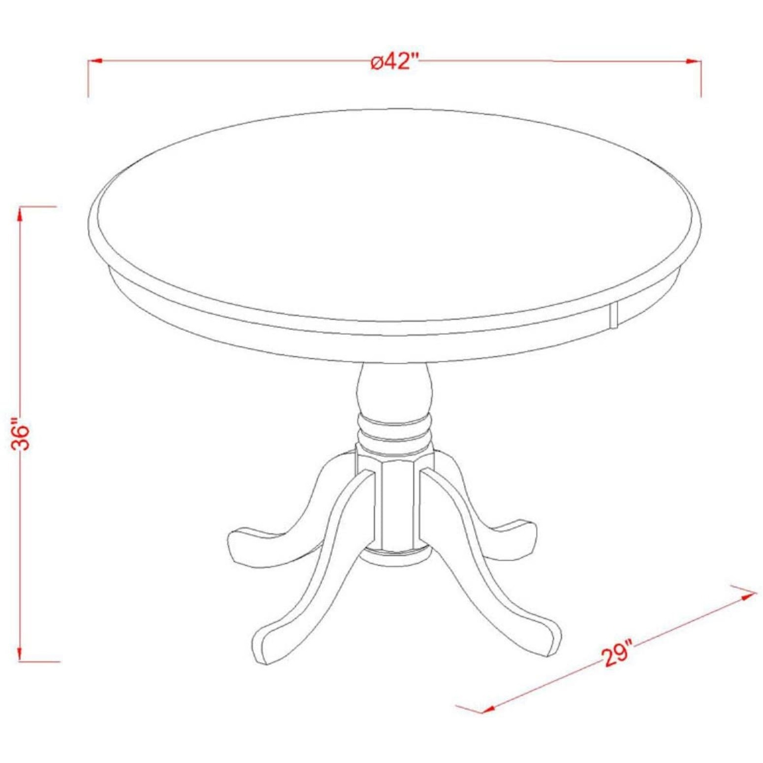 TRT-BLK-TP Counter height Kitchen Table in Black and Cherry
