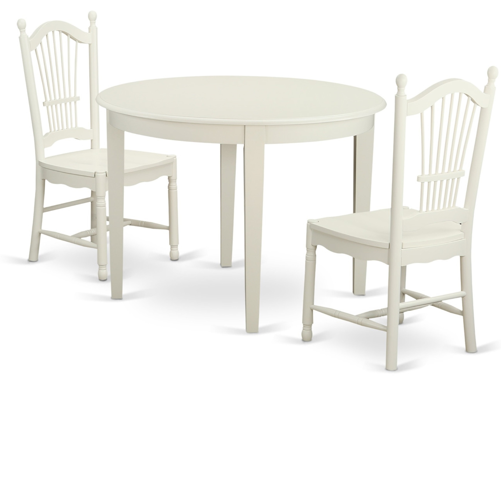 BODO3-WHI-W 3 Pc Kitchen nook Dining set-Table and 2 Dining Chairs