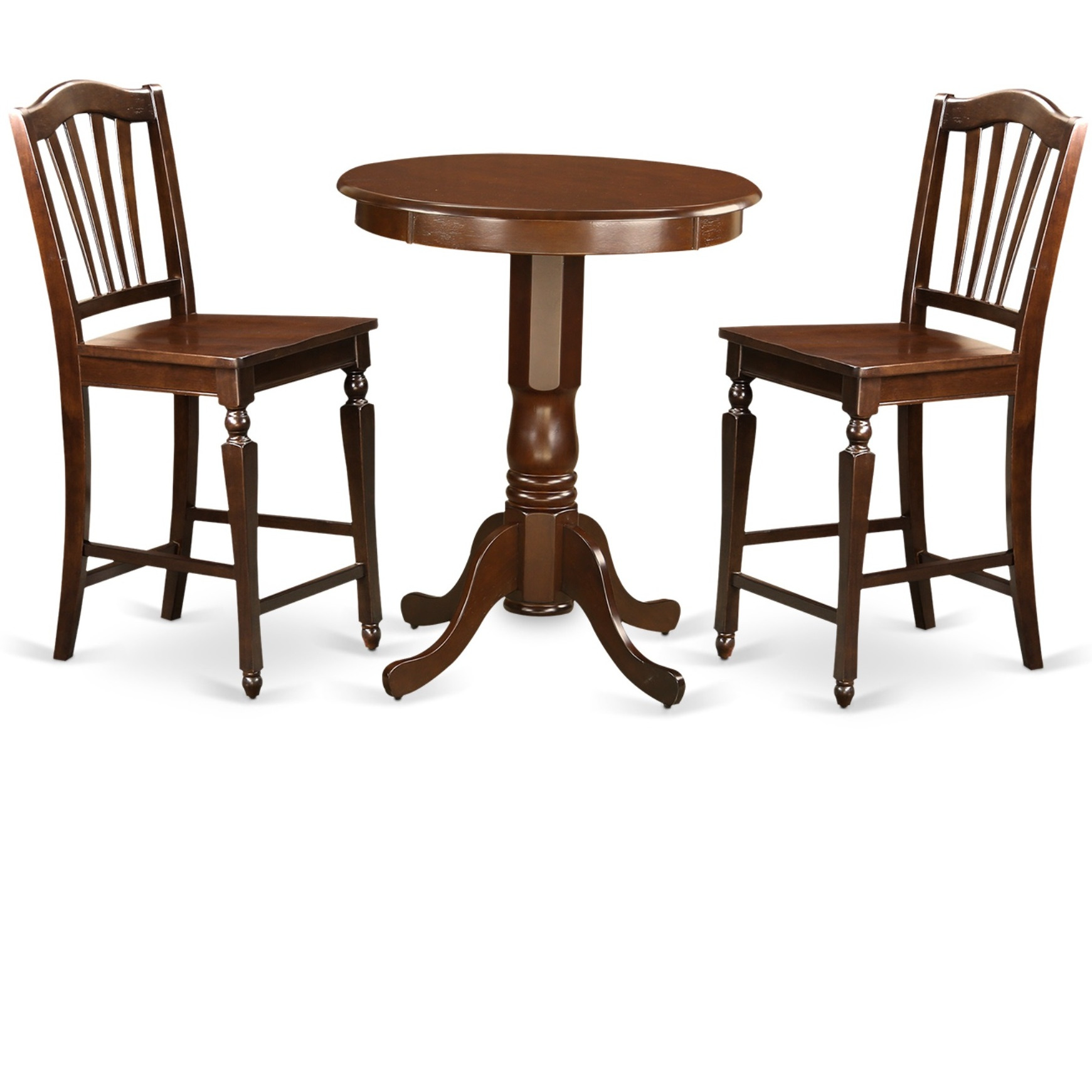 EDCH3-MAH-W 3 PC pub Table set - Kitchen Table and 2 counter height stool.