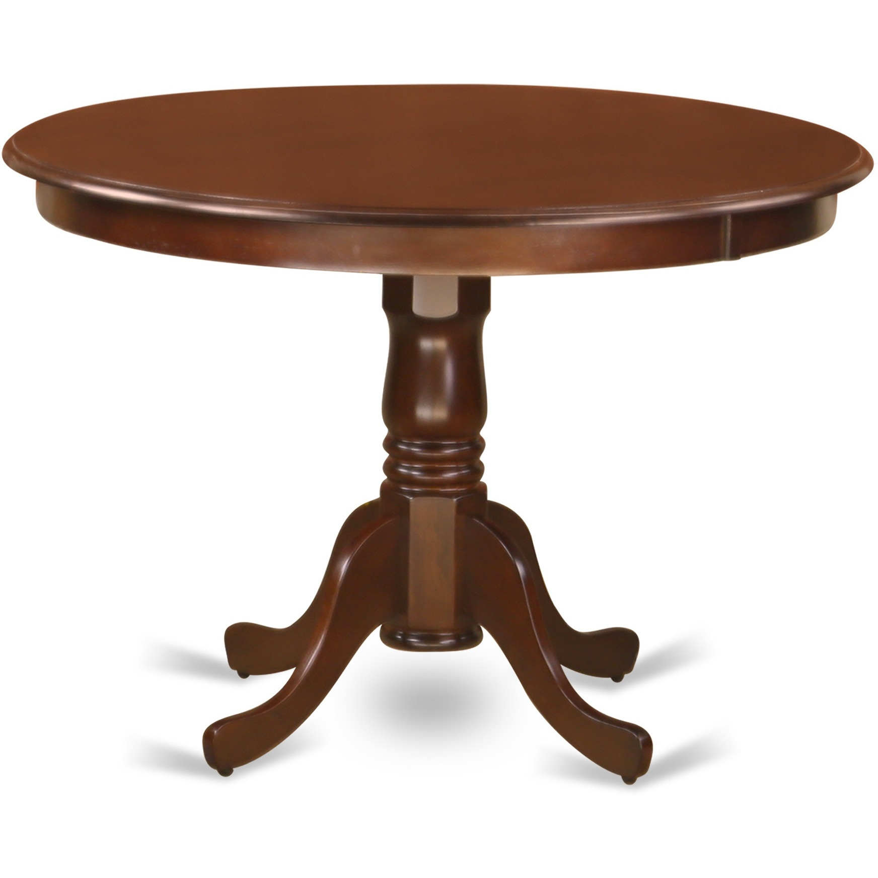 HLDR3-MAH-01 3Pc Round 42" Dining Table And Two Parson Chair With Mahogany Finish Leg And Linen Fabric- Cream Color