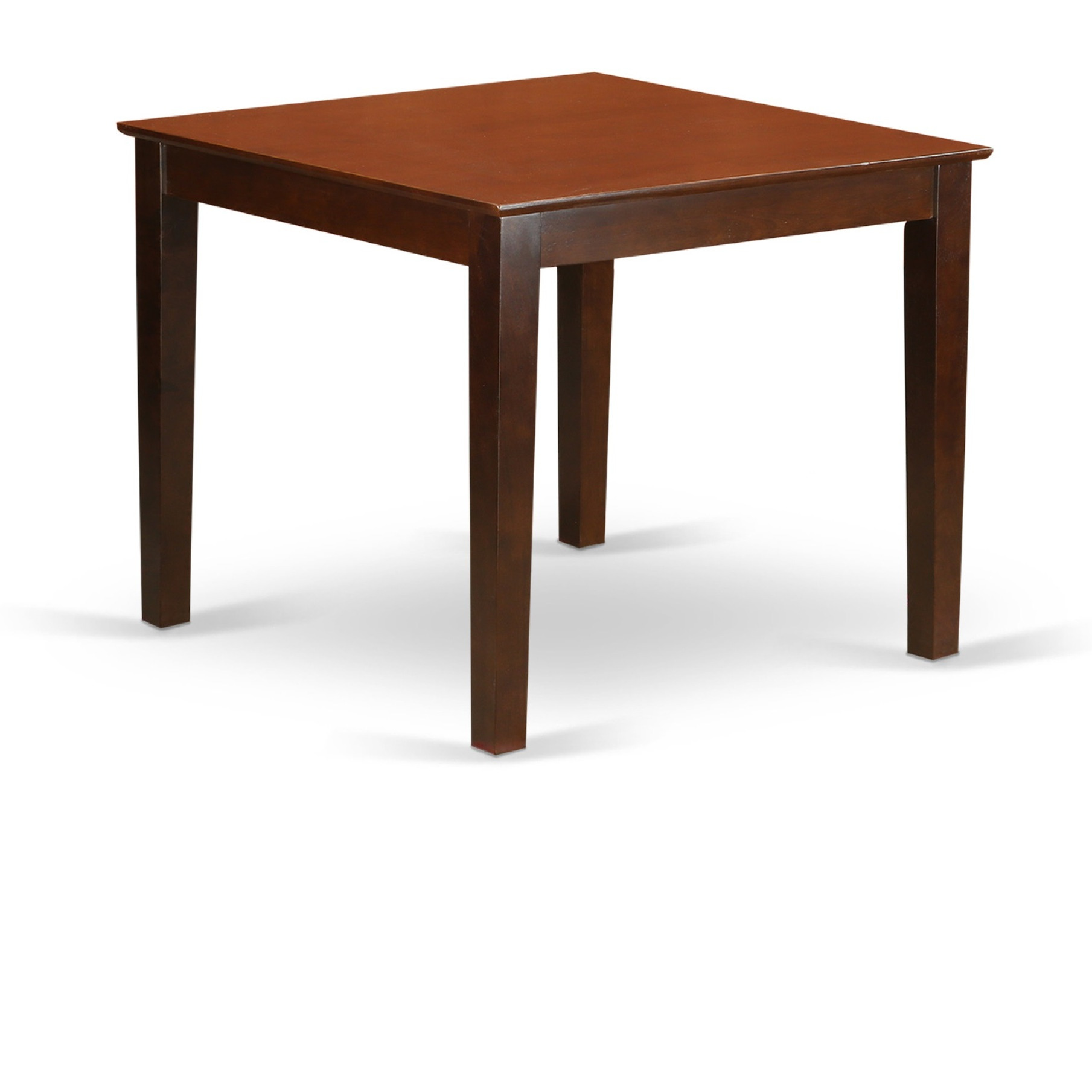 OXDR3-MAH-01 3Pc Square 36" Table And 2 Parson Chair With Mahogany Finish Leg And Linen Fabric- Cream Color