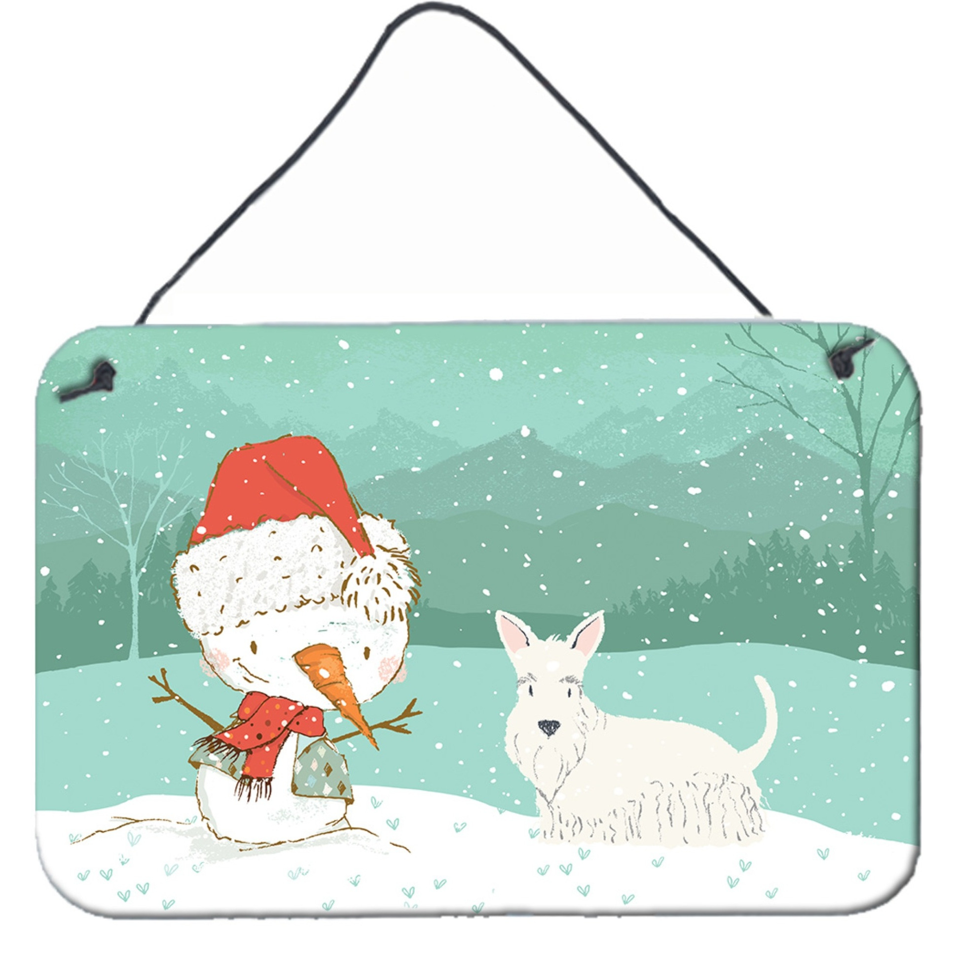 &quotCaroline's Treasures Wheaten Scottish Terrier Snowman Christmas Wall or Door Hanging Prints, Multicolor"