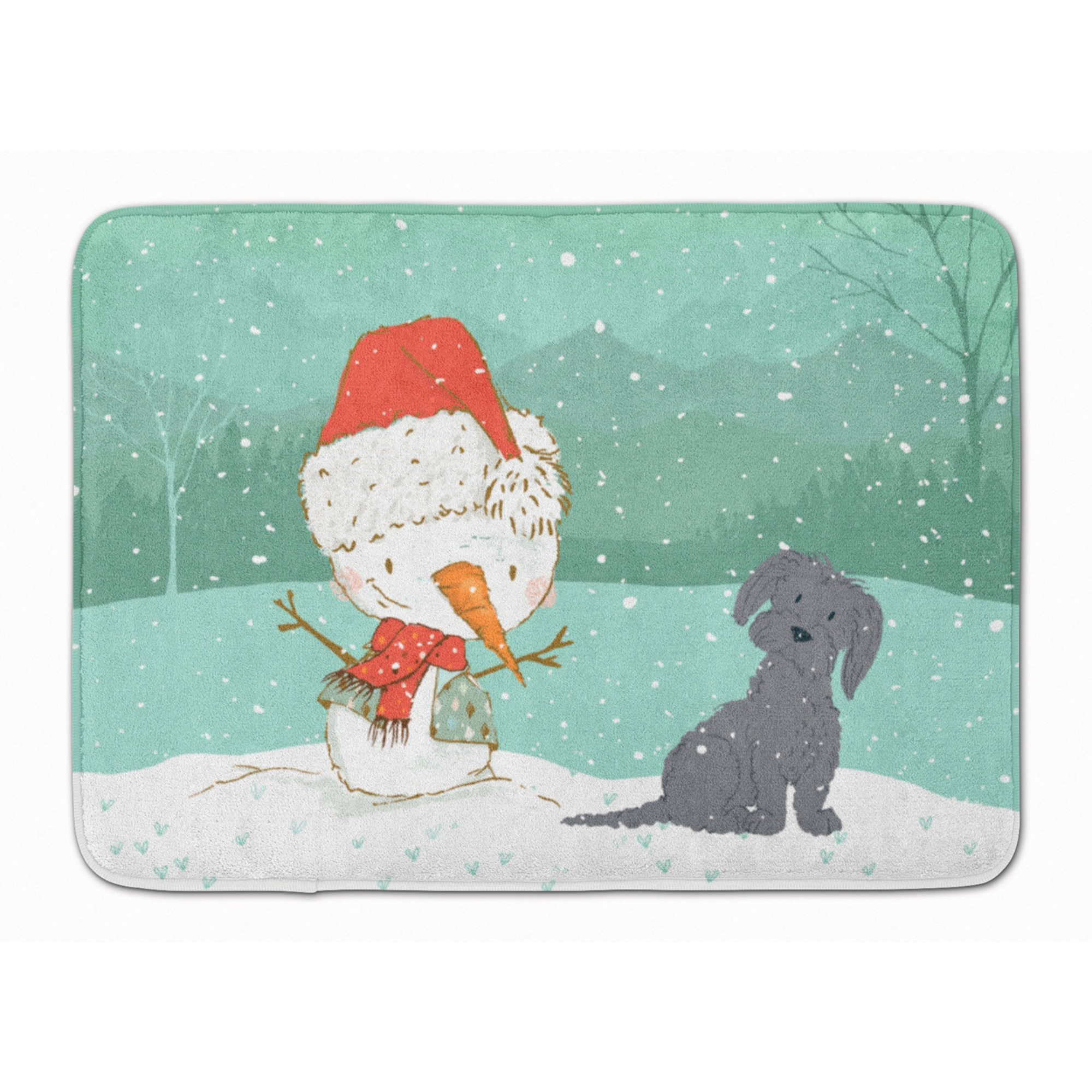 &quotCaroline's Treasures Black Maltese Snowman Christmas Machine Washable Memory Foam Mat, Multicolor"