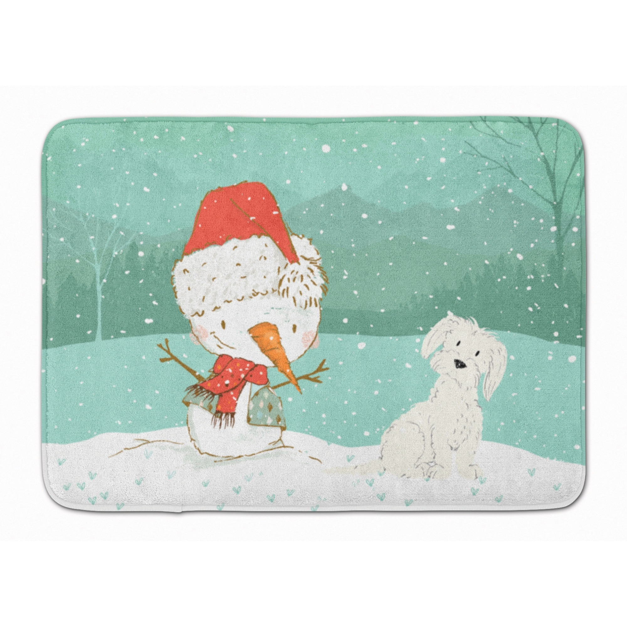 &quotCaroline's Treasures Maltese Snowman Christmas Machine Washable Memory Foam Mat, Multicolor"