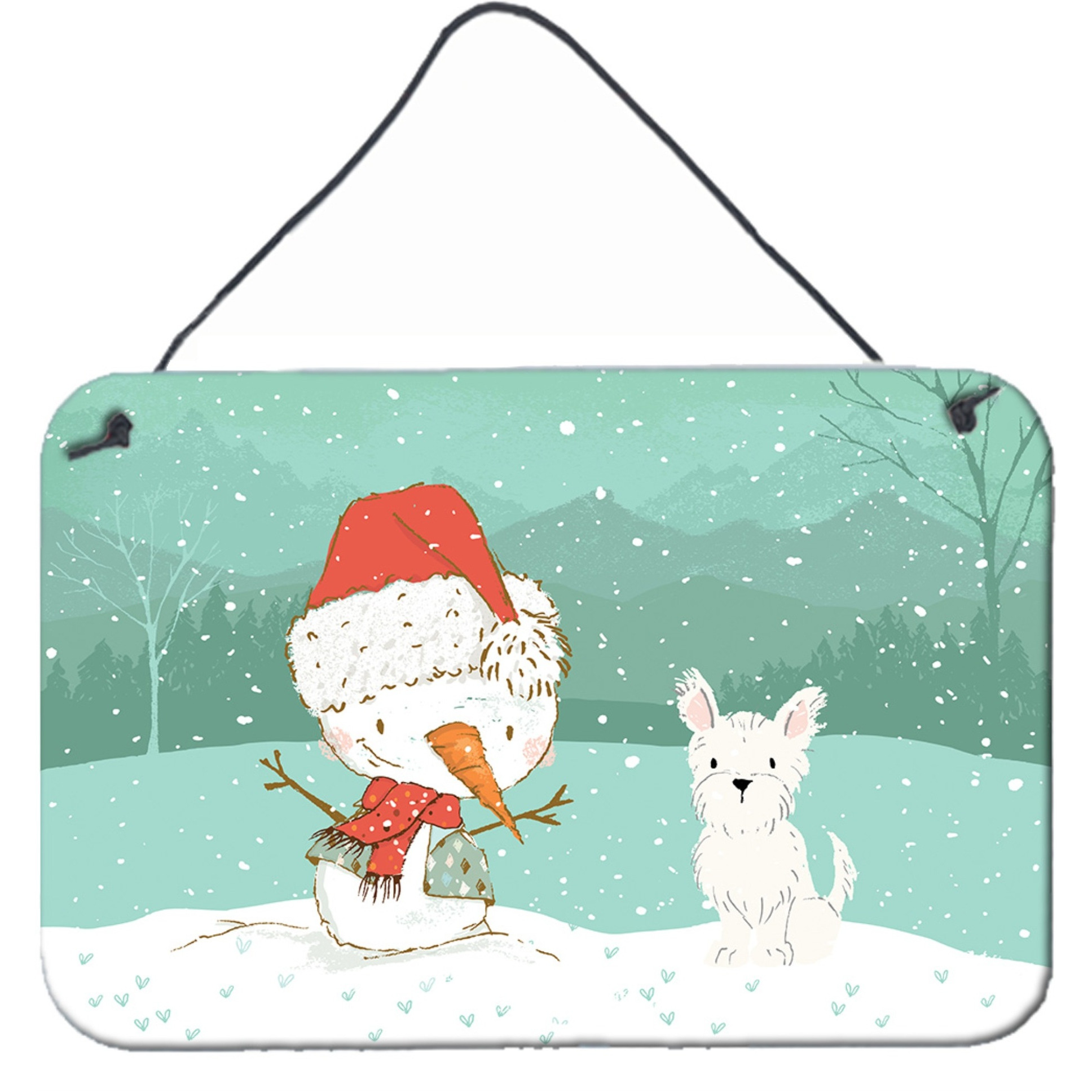 &quotCaroline's Treasures Westie Terrier Snowman Christmas Wall or Door Hanging Prints, Multicolor"