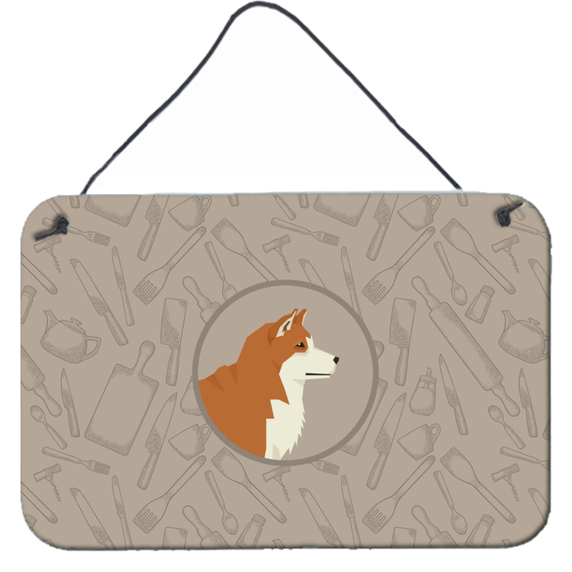 &quotCaroline's Treasures Akita in The Kitchen Door Hanging Prints wall-decor, Multicolor"