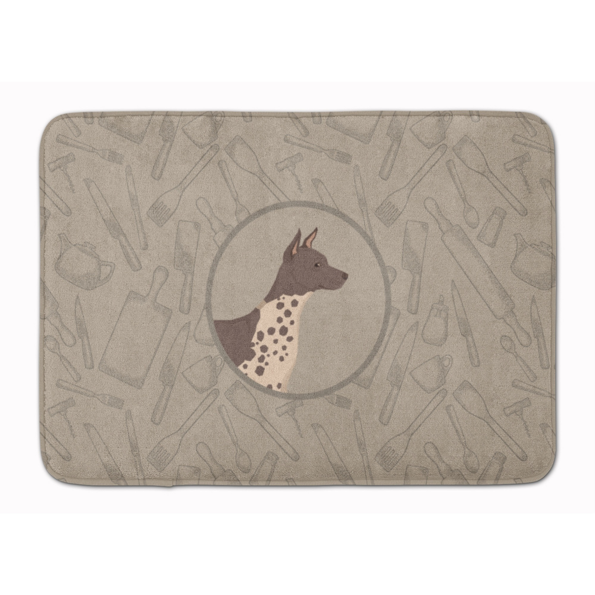 &quotCaroline's Treasures American Hairless Terrier In the Kitchen Machine Washable Memory Foam Mat doormats, Multicolor"