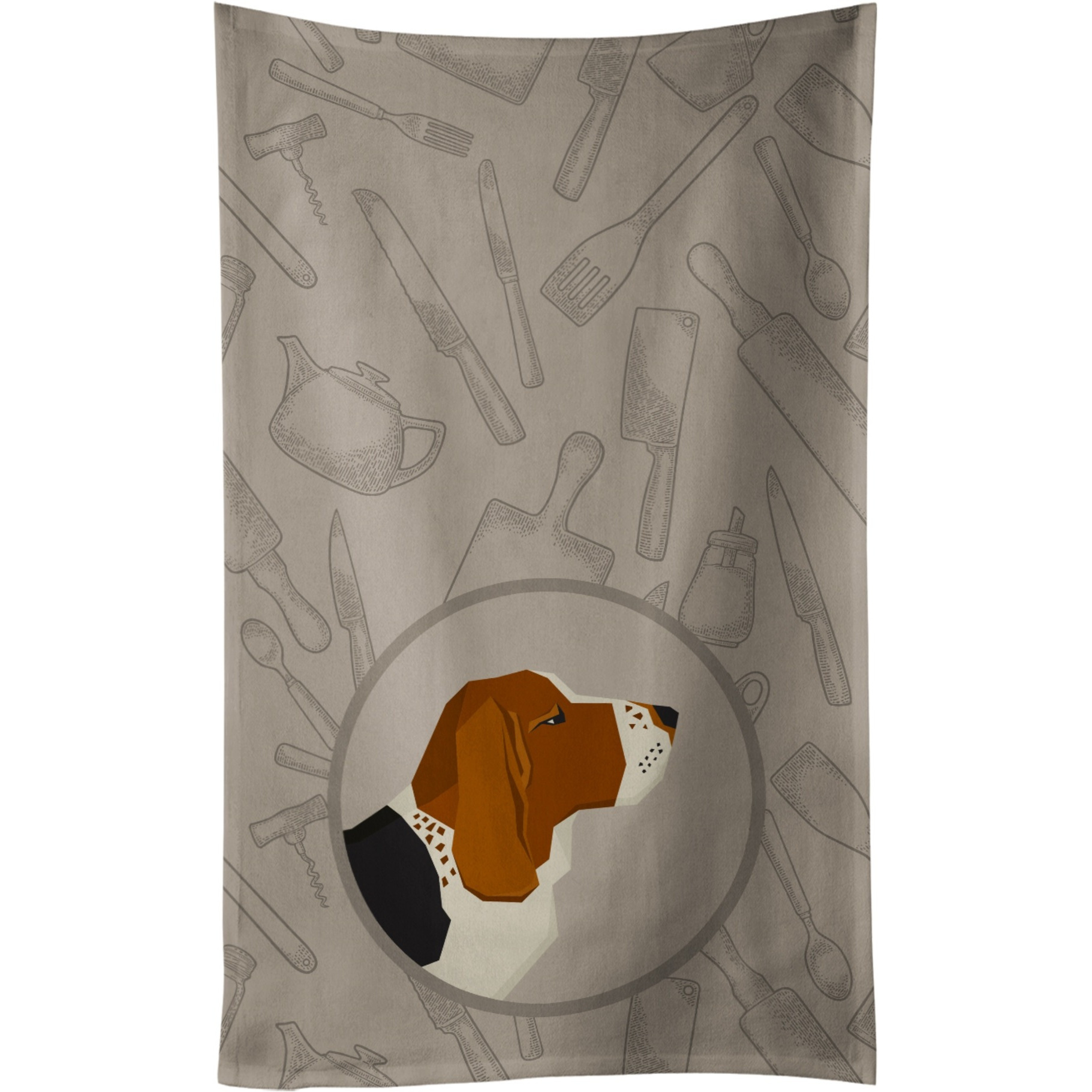 Caroline's Treasures CK2165KTWL Basset Hound In the Kitchen Kitchen Towel