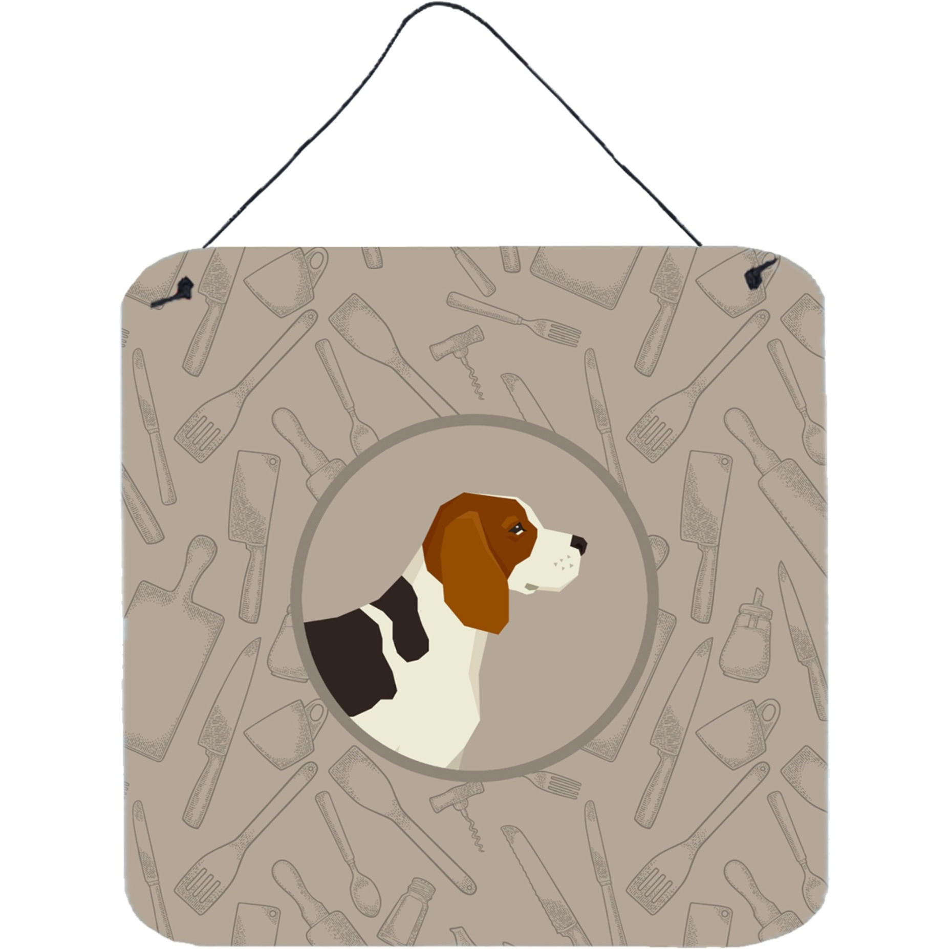 &quotCaroline's Treasures Beagle in The Kitchen Door Hanging Prints wall-decor, Multicolor"