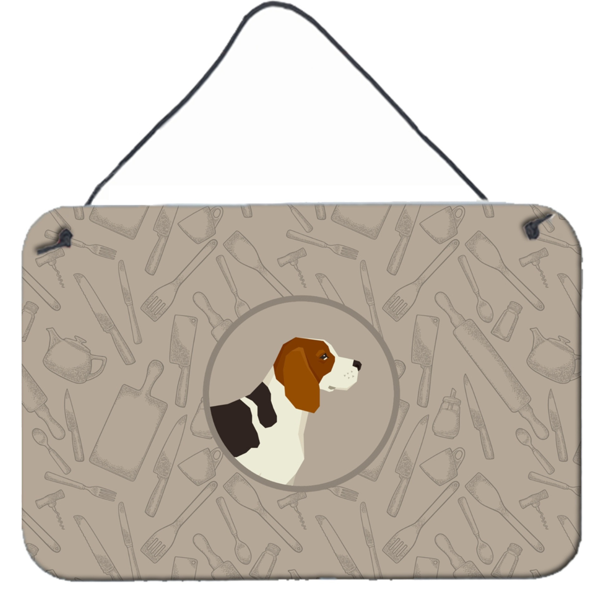 &quotCaroline's Treasures Beagle in The Kitchen Door Hanging Prints wall-decor, Multicolor"