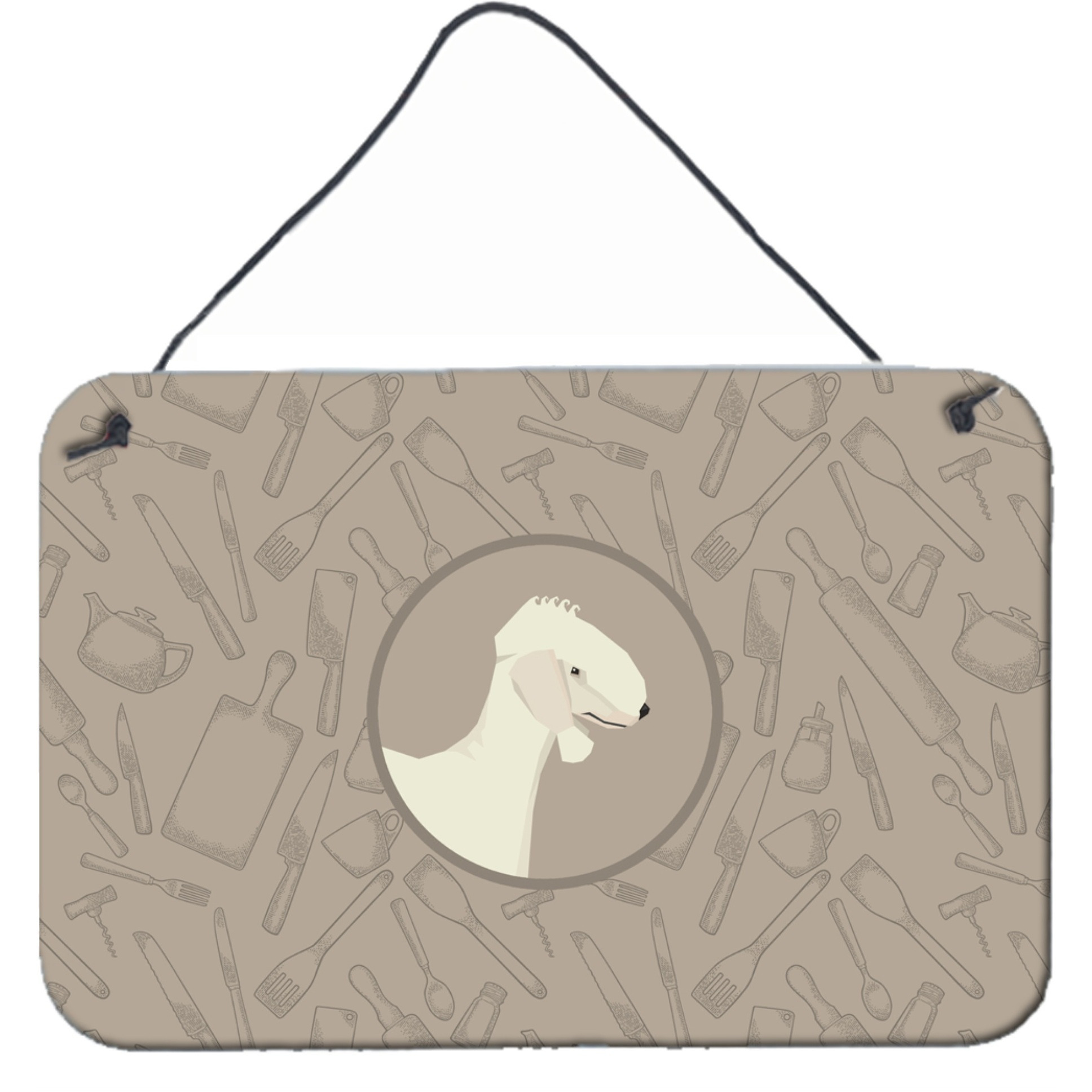 &quotCaroline's Treasures Bedlington Terrier in The Kitchen Door Hanging Prints wall-decor, Multicolor"