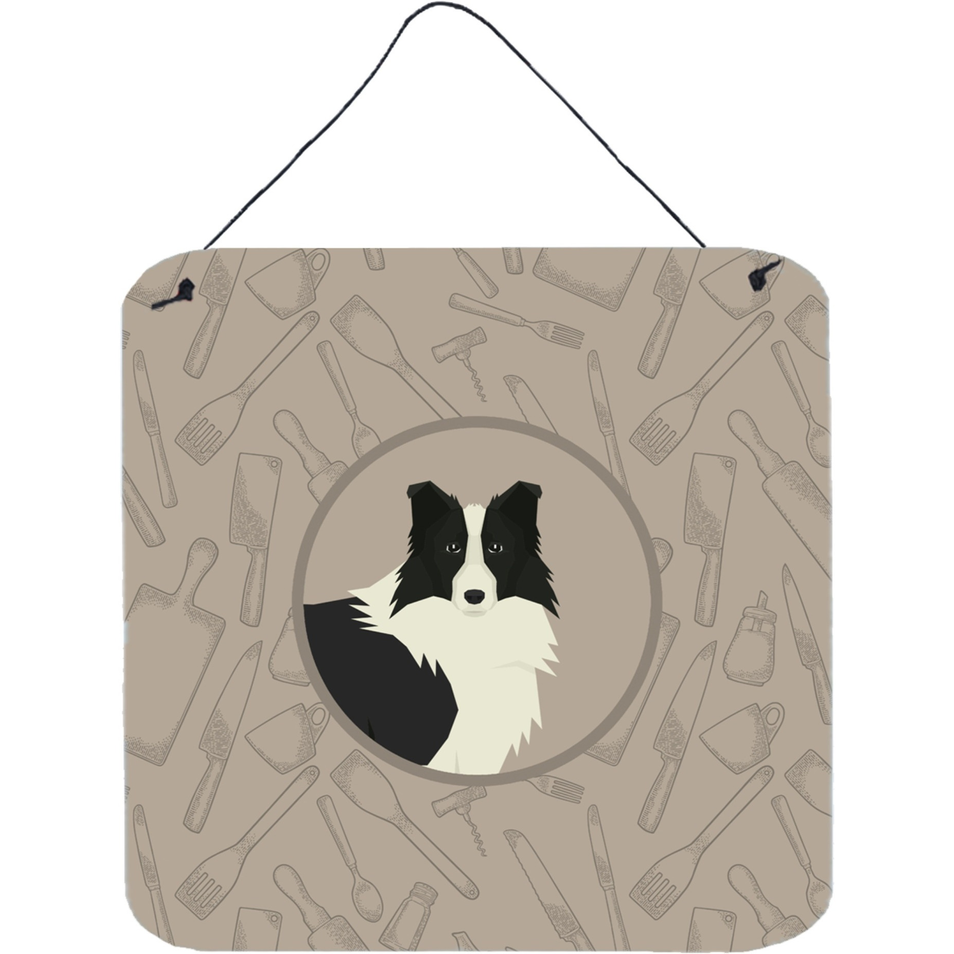 &quotCaroline's Treasures Border Collie in The Kitchen Door Hanging Prints wall-decor, Multicolor"