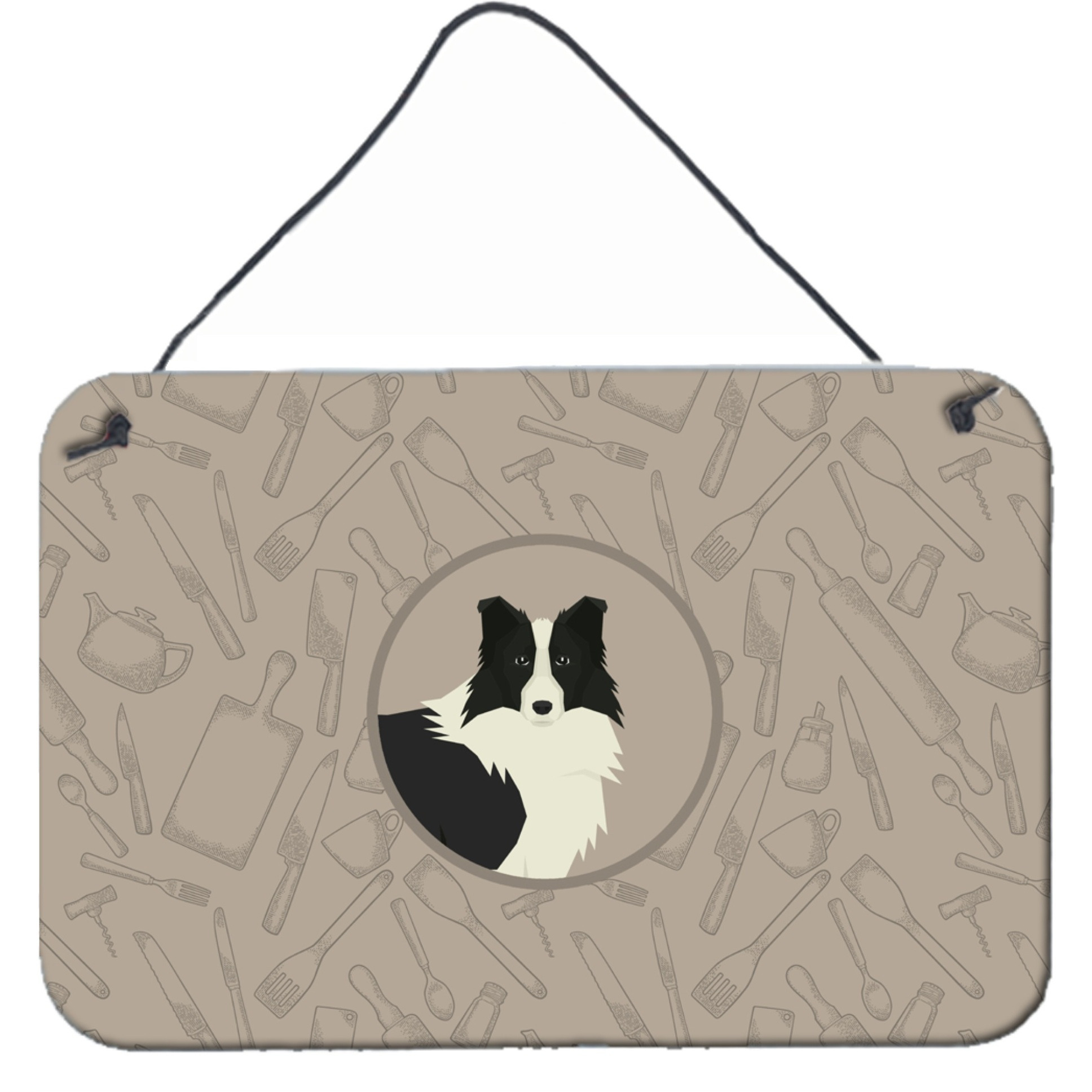 &quotCaroline's Treasures Border Collie in The Kitchen Door Hanging Prints wall-decor, Multicolor"