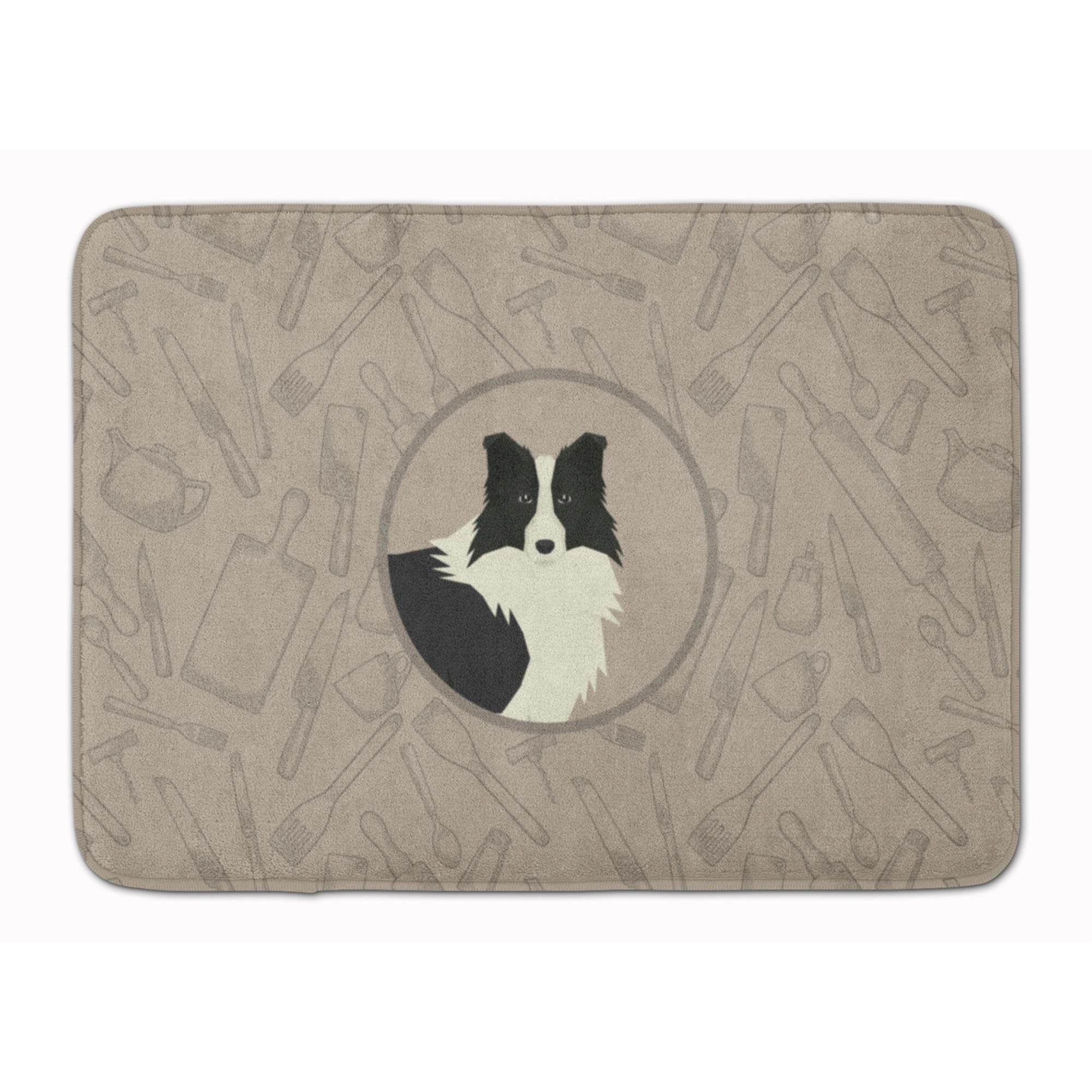 &quotCaroline's Treasures Border Collie In the Kitchen Machine Washable Memory Foam Mat doormats, Multicolor"