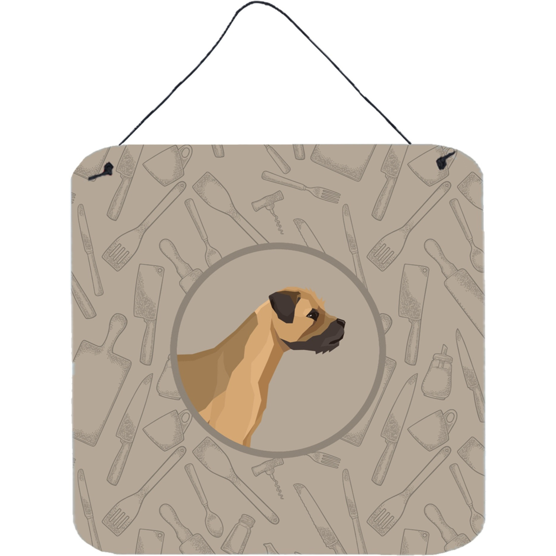 &quotCaroline's Treasures Border Terrier in The Kitchen Door Hanging Prints wall-decor, Multicolor"