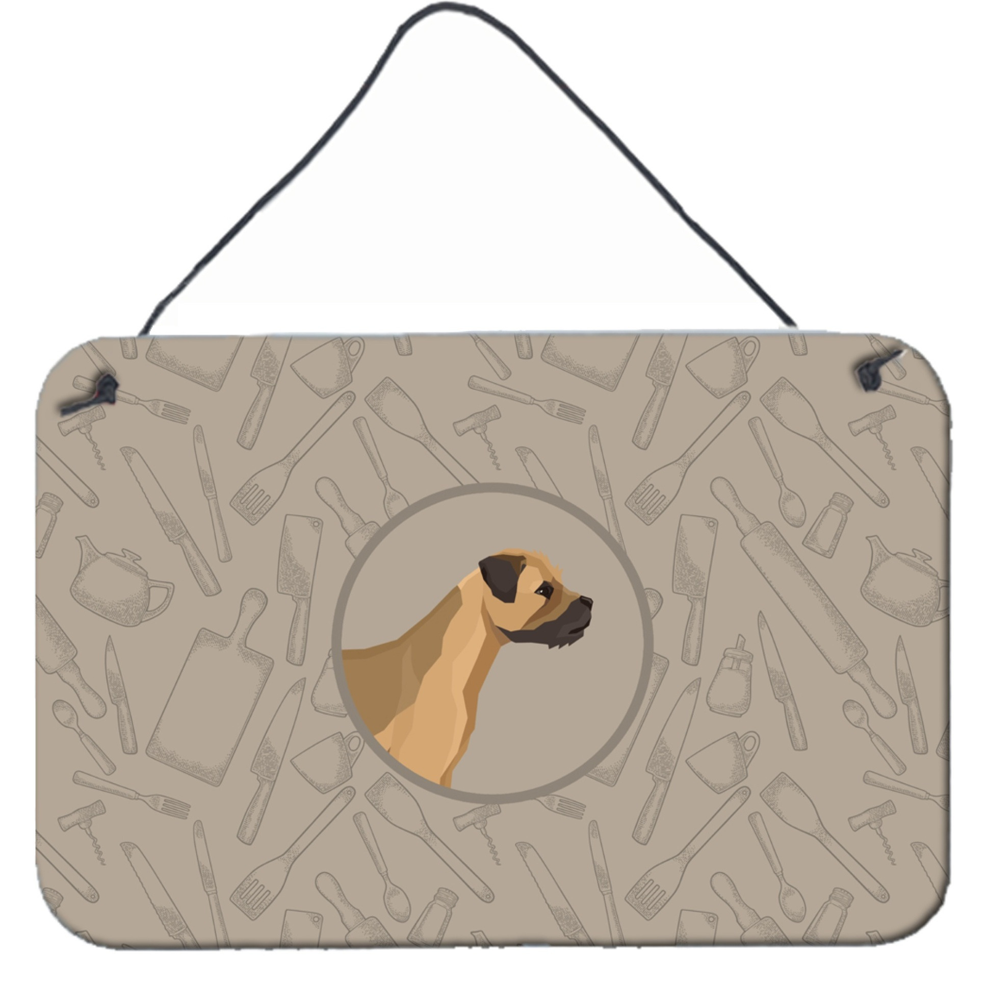 &quotCaroline's Treasures Border Terrier in The Kitchen Door Hanging Prints wall-decor, Multicolor"