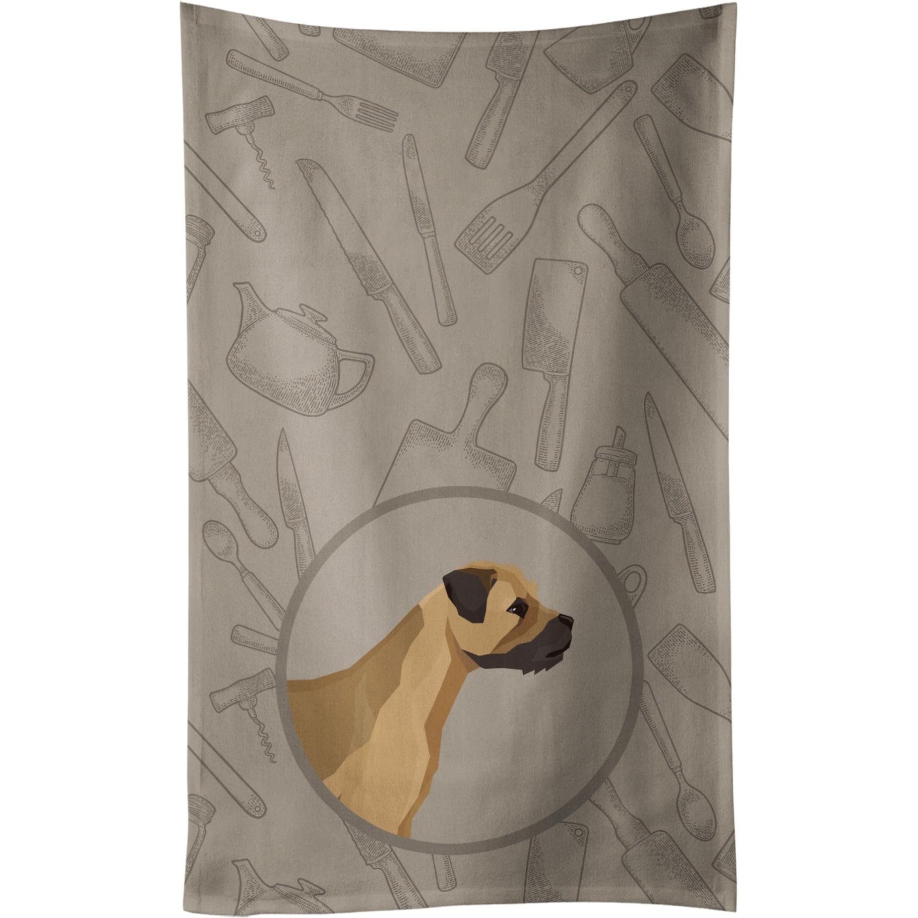 Caroline's Treasures CK2170KTWL Border Terrier In the Kitchen Kitchen Towel