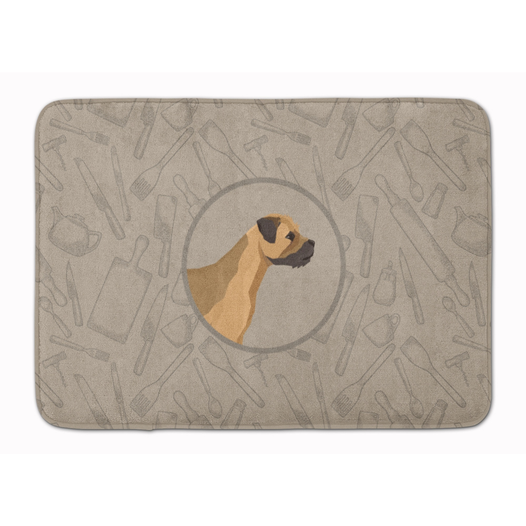 &quotCaroline's Treasures Border Terrier In the Kitchen Machine Washable Memory Foam Mat doormats, Multicolor"