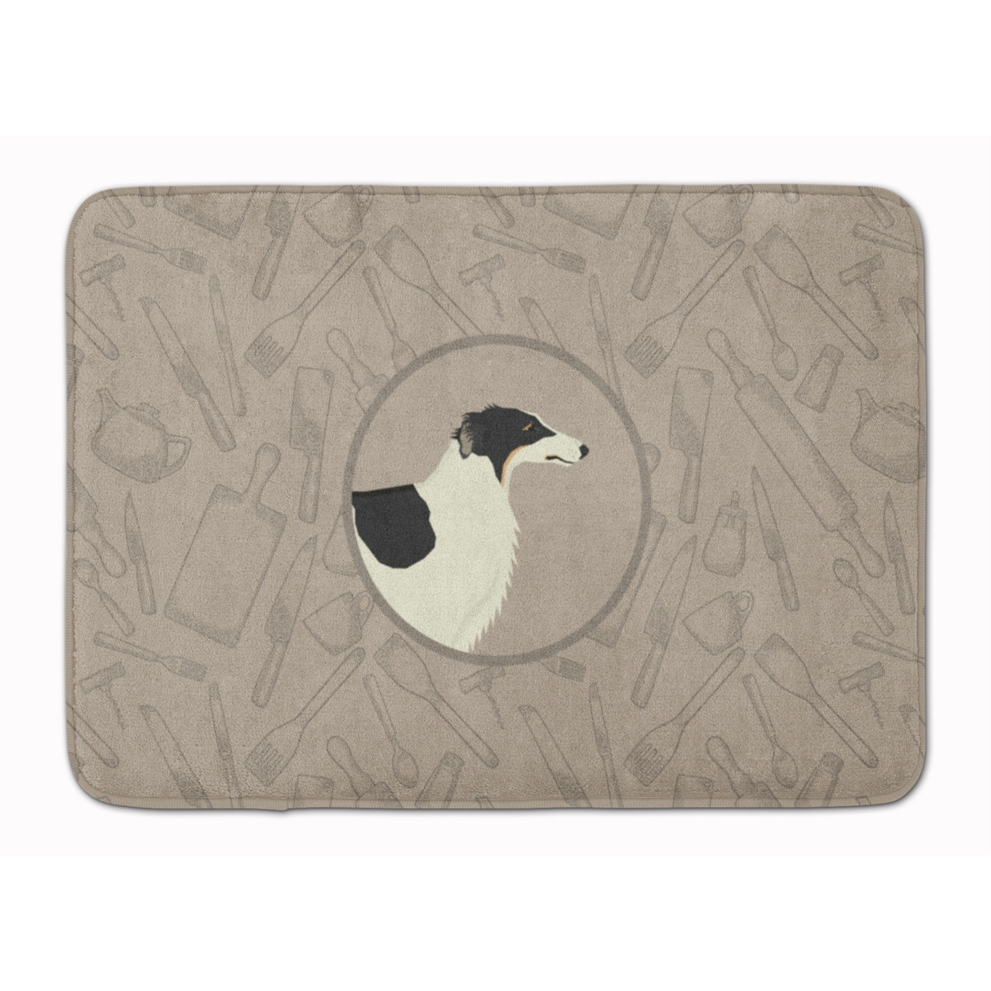 &quotCaroline's Treasures Borzoi In the Kitchen Machine Washable Memory Foam Mat doormats, Multicolor"