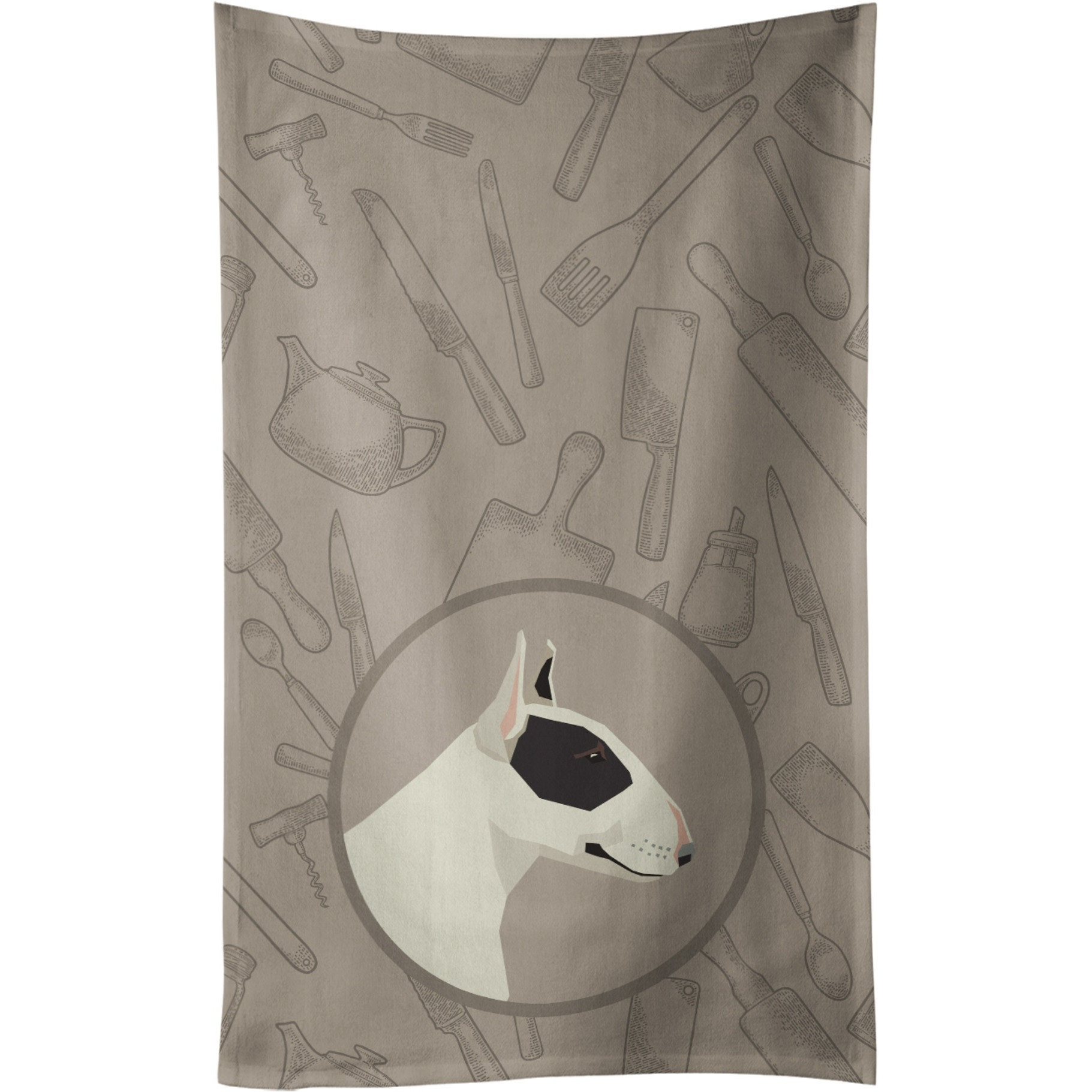 Caroline's Treasures CK2174KTWL Black and White Bull Terrier In the Kitchen Kitchen Towel