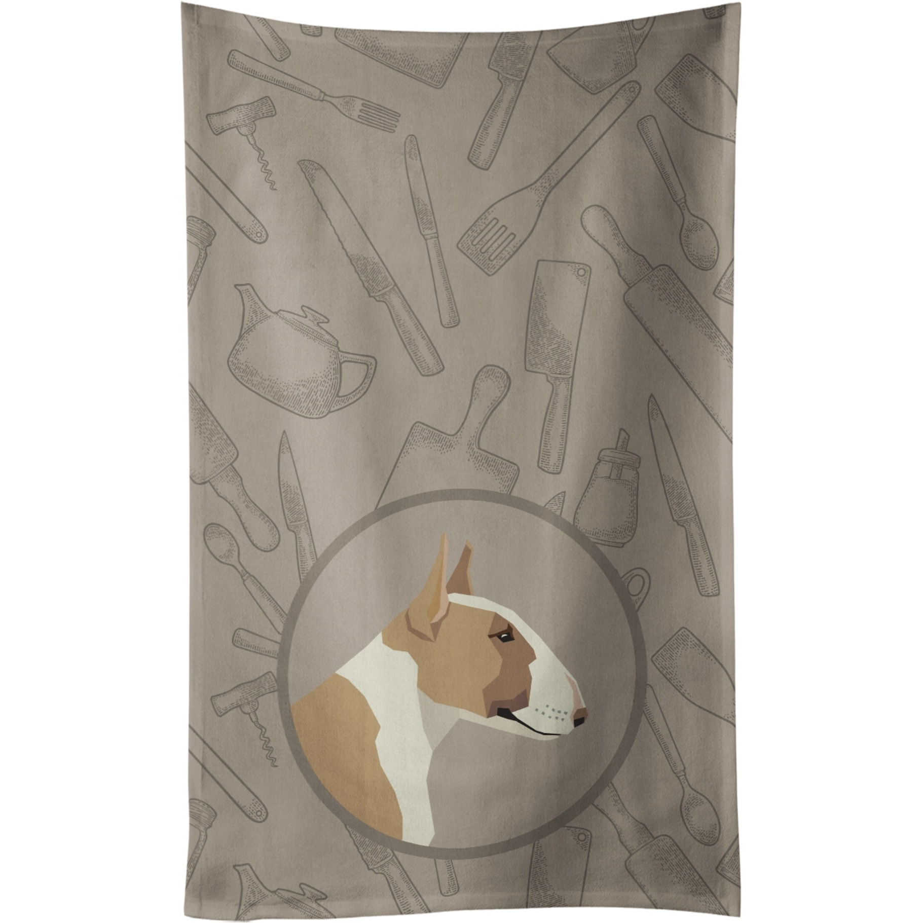 Caroline's Treasures CK2175KTWL Fawn and White Bull Terrier In the Kitchen Kitchen Towel